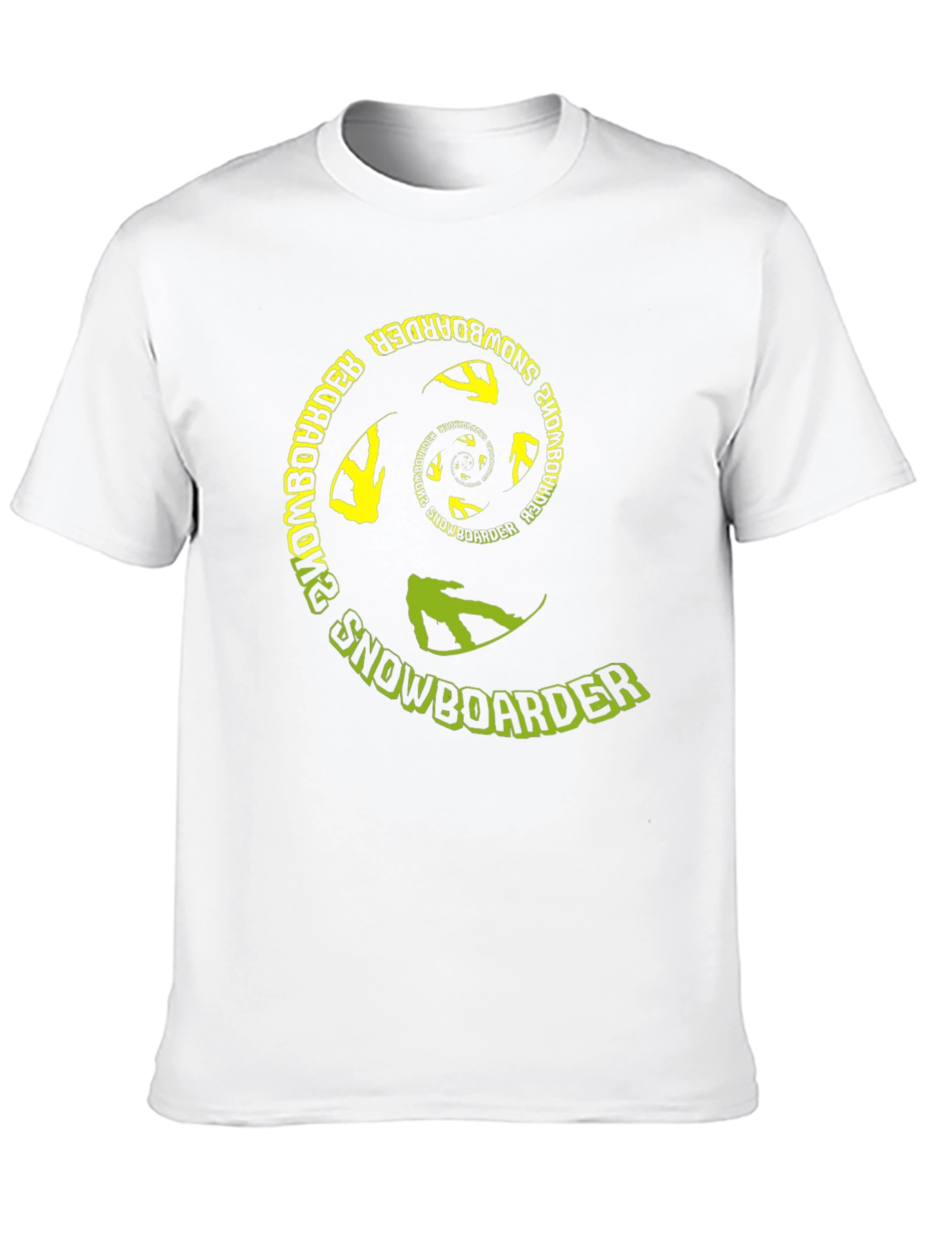 Snowboarder Spiral Graphic Tee - Black Cotton T-Shirt