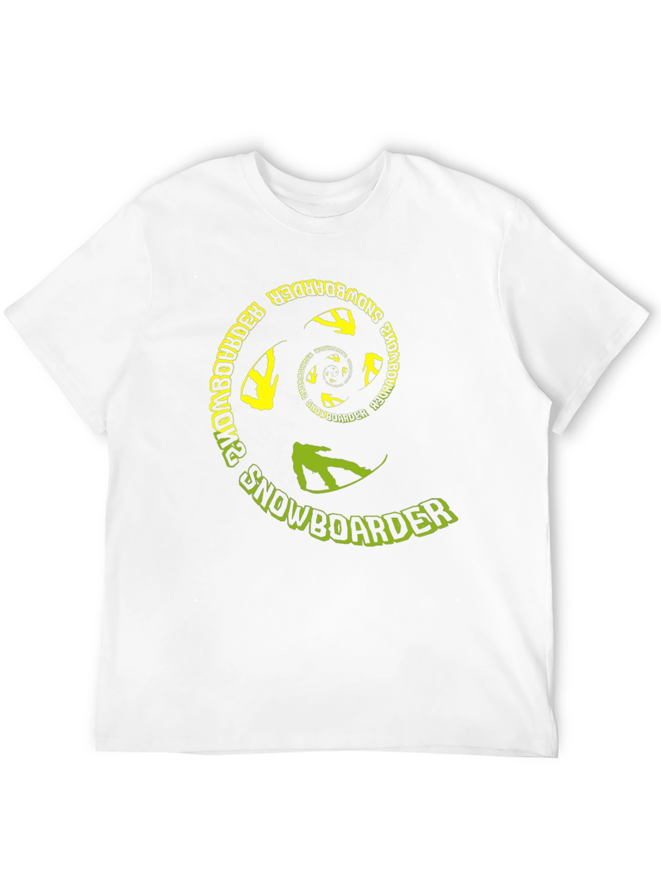 Snowboarder Spiral Graphic Tee - Black Cotton T-Shirt