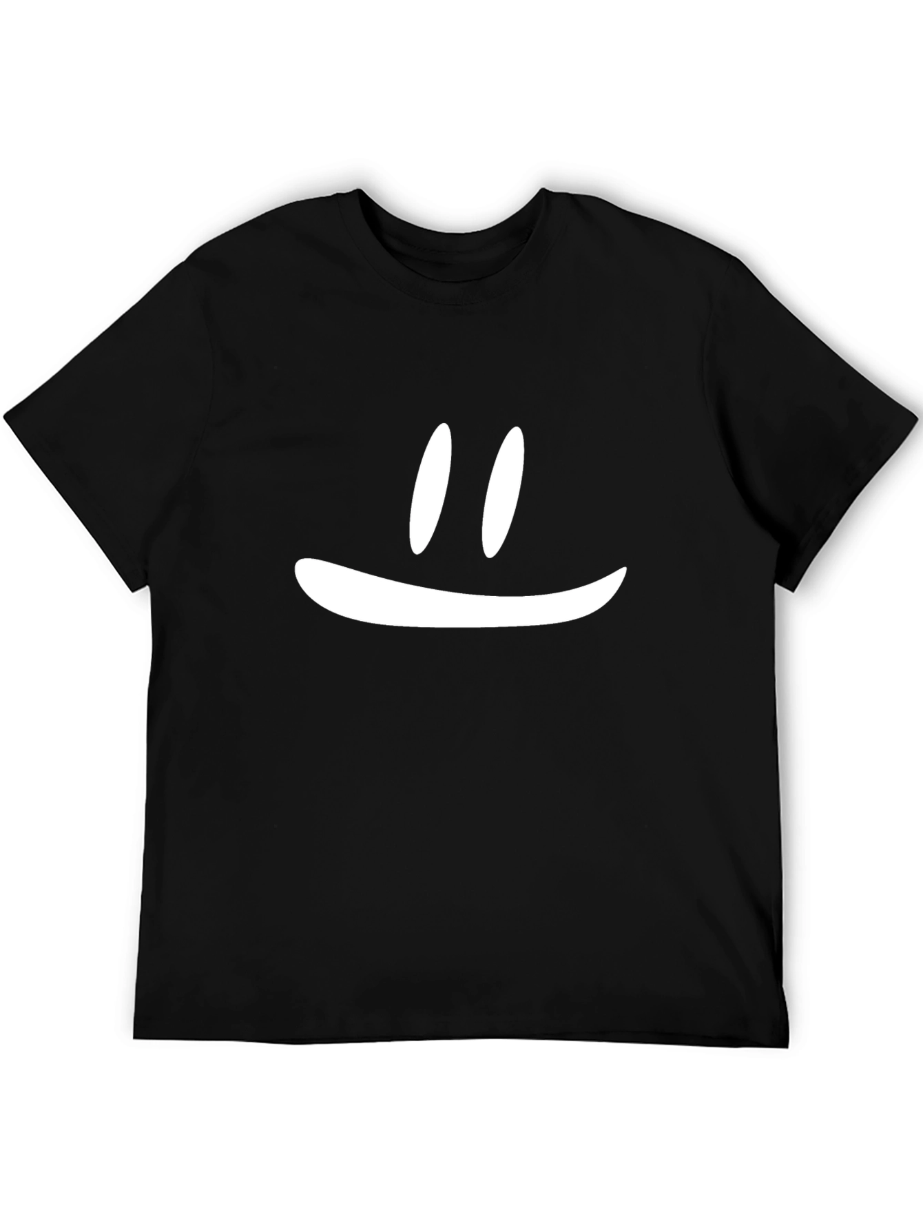Minimalist Smiley Face Black T-Shirt