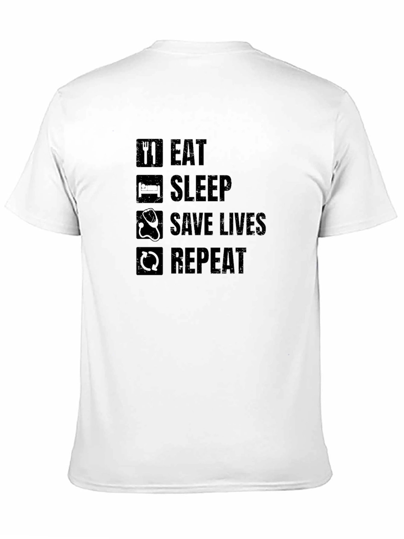 Eat Sleep Save Lives Repeat Black T-Shirt