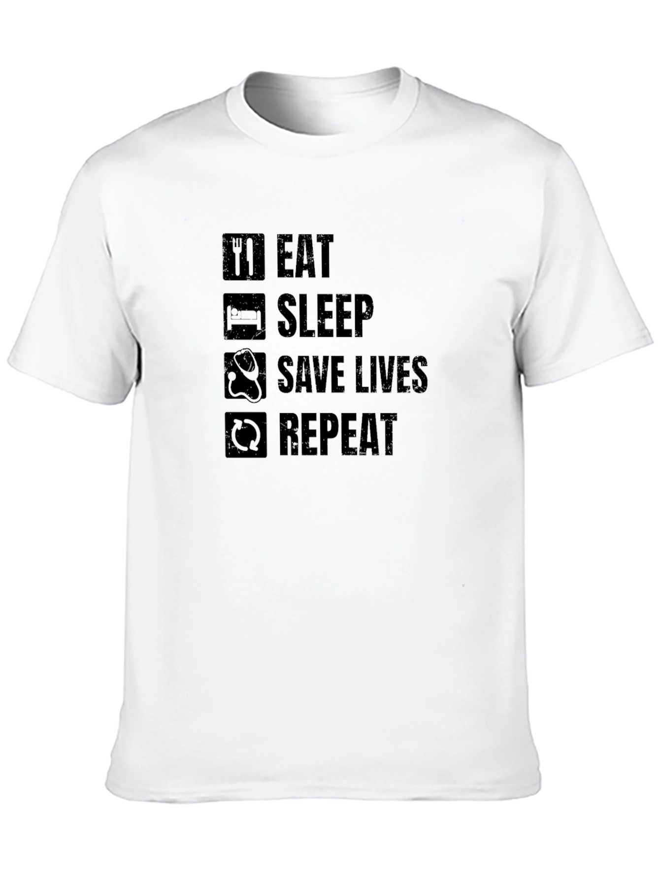 Eat Sleep Save Lives Repeat Black T-Shirt
