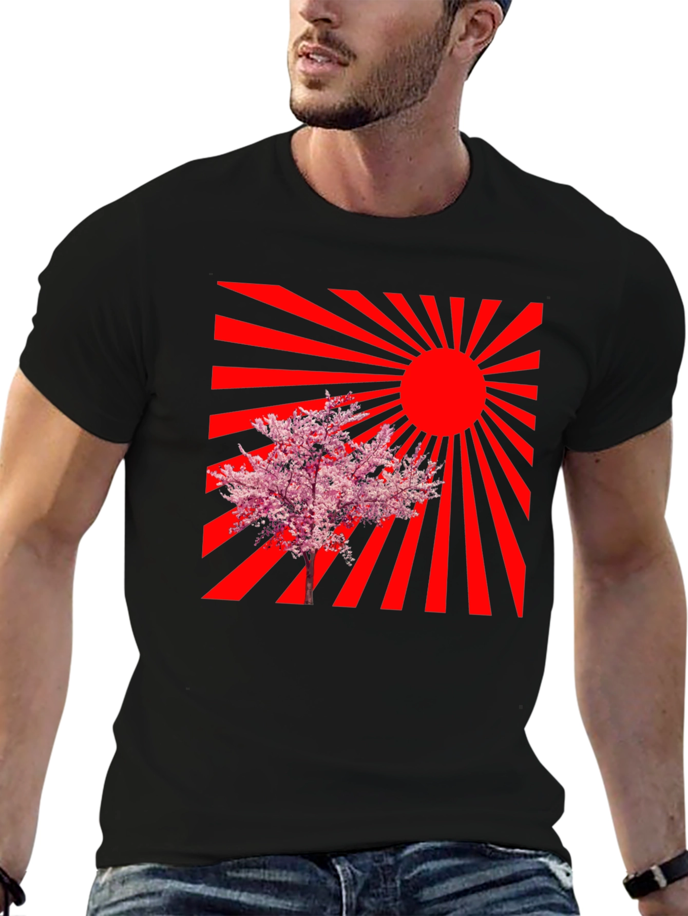 Rising Sun Cherry Blossom Graphic Tee