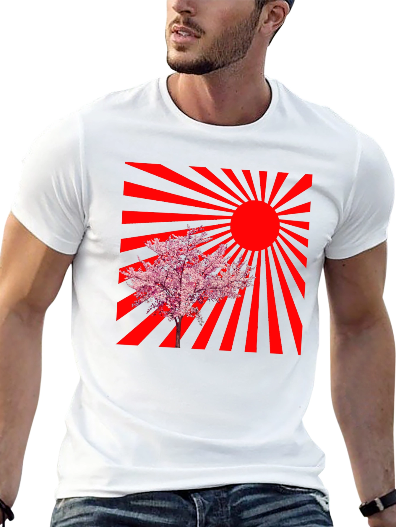 Rising Sun Cherry Blossom Graphic Tee