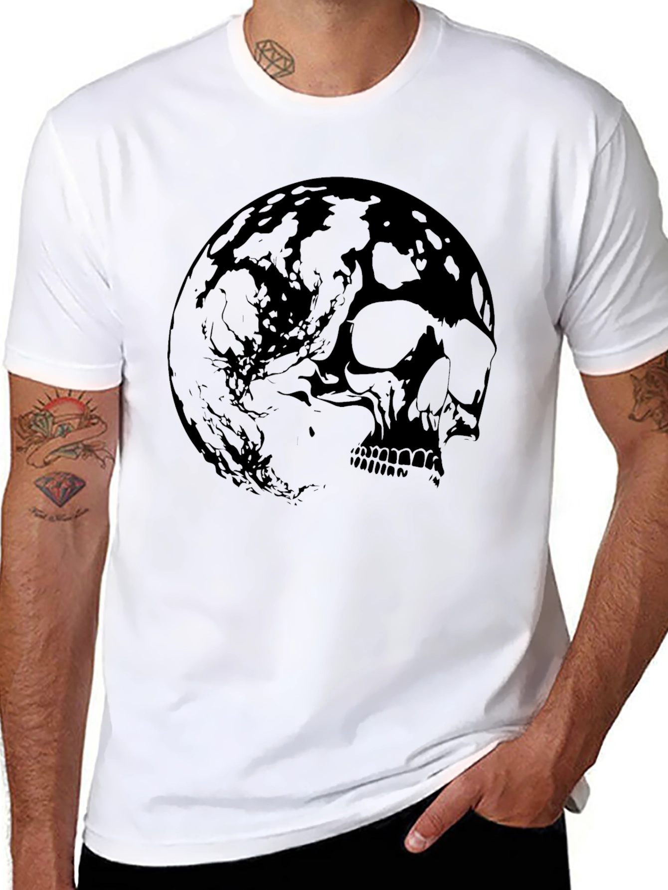 Skull Moon Graphic Tee - Mens Black T-Shirt