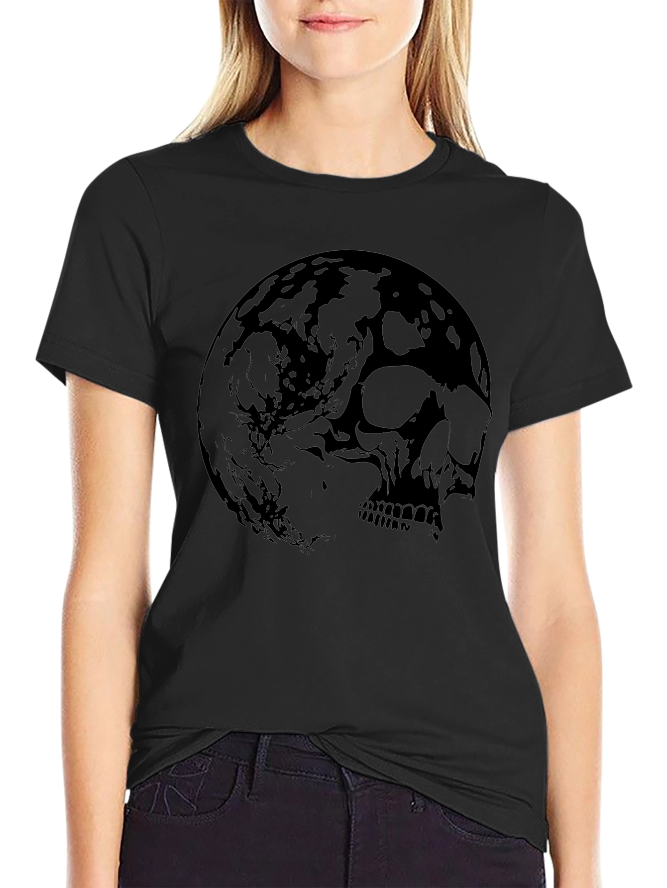 Skull Moon Graphic Tee - Mens Black T-Shirt