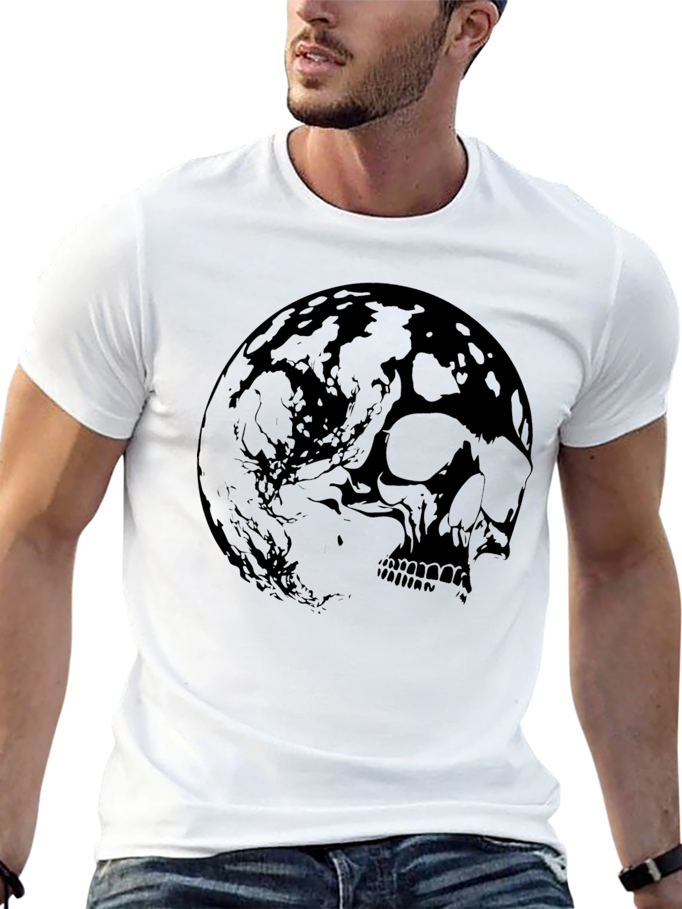 Skull Moon Graphic Tee - Mens Black T-Shirt
