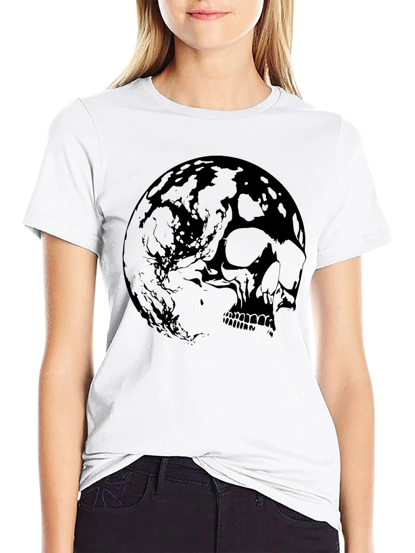 Skull Moon Graphic Tee - Mens Black T-Shirt