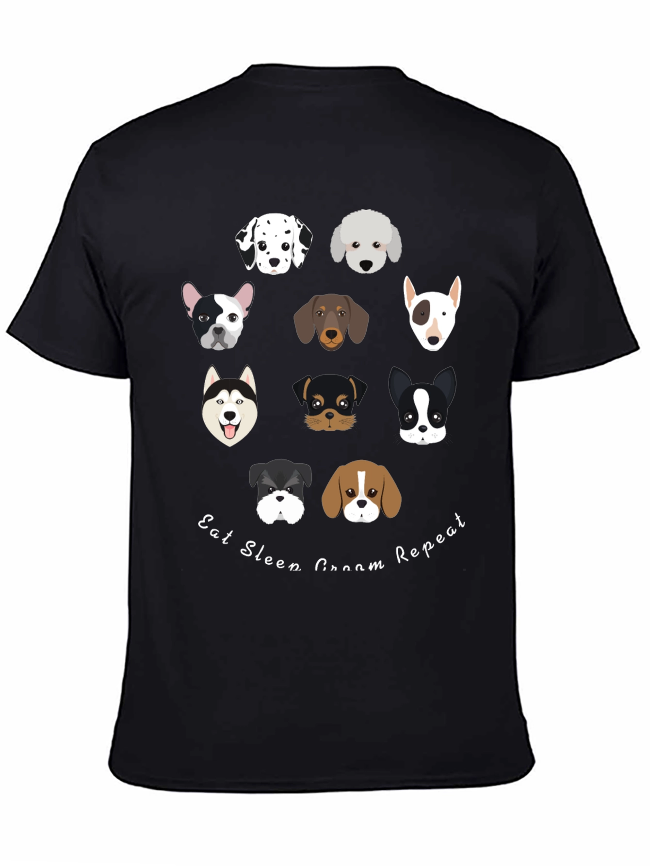 Dog Breed Graphic Tee - Eat Sleep Groom Repeat