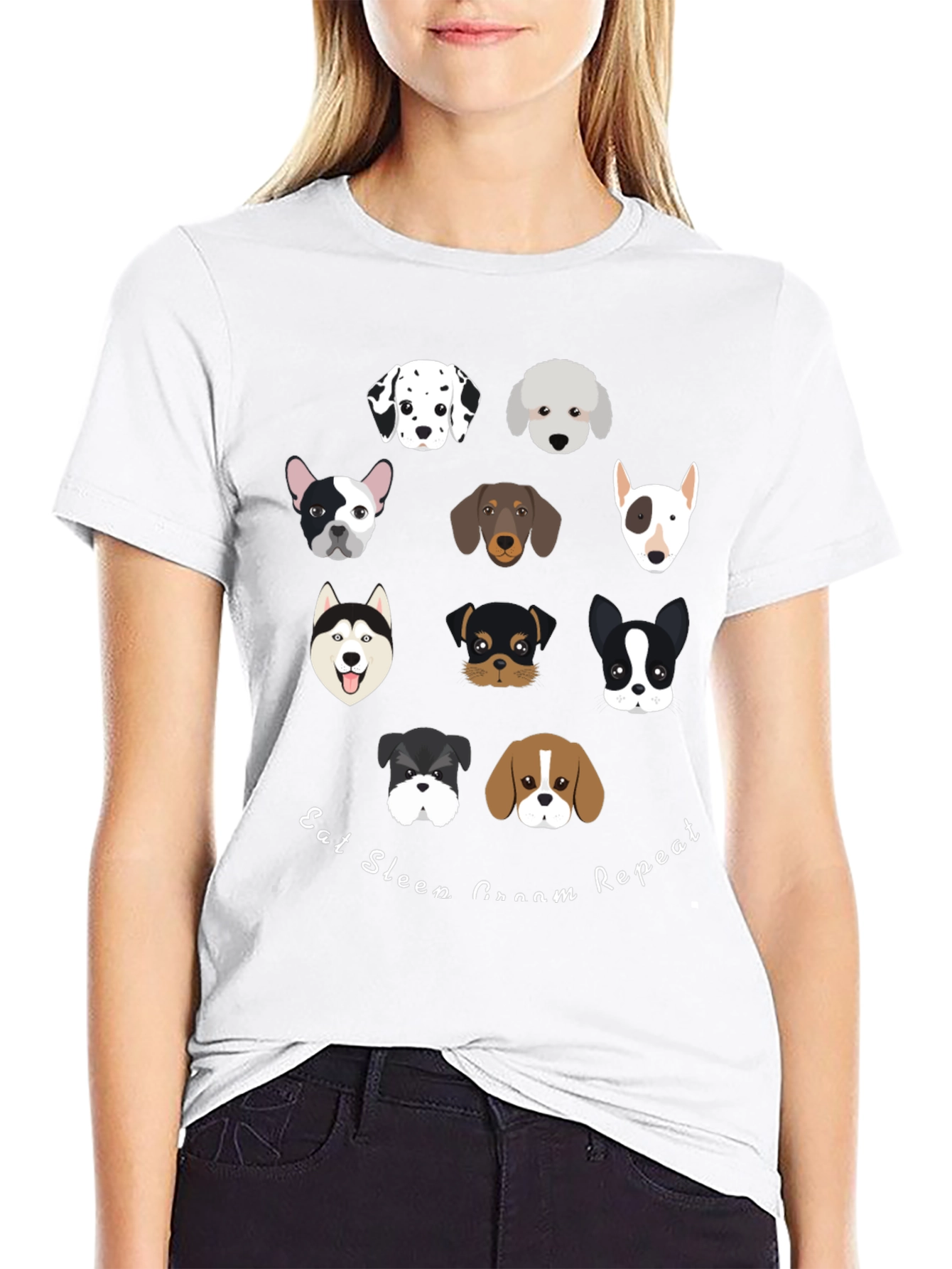 Dog Breed Graphic Tee - Eat Sleep Groom Repeat
