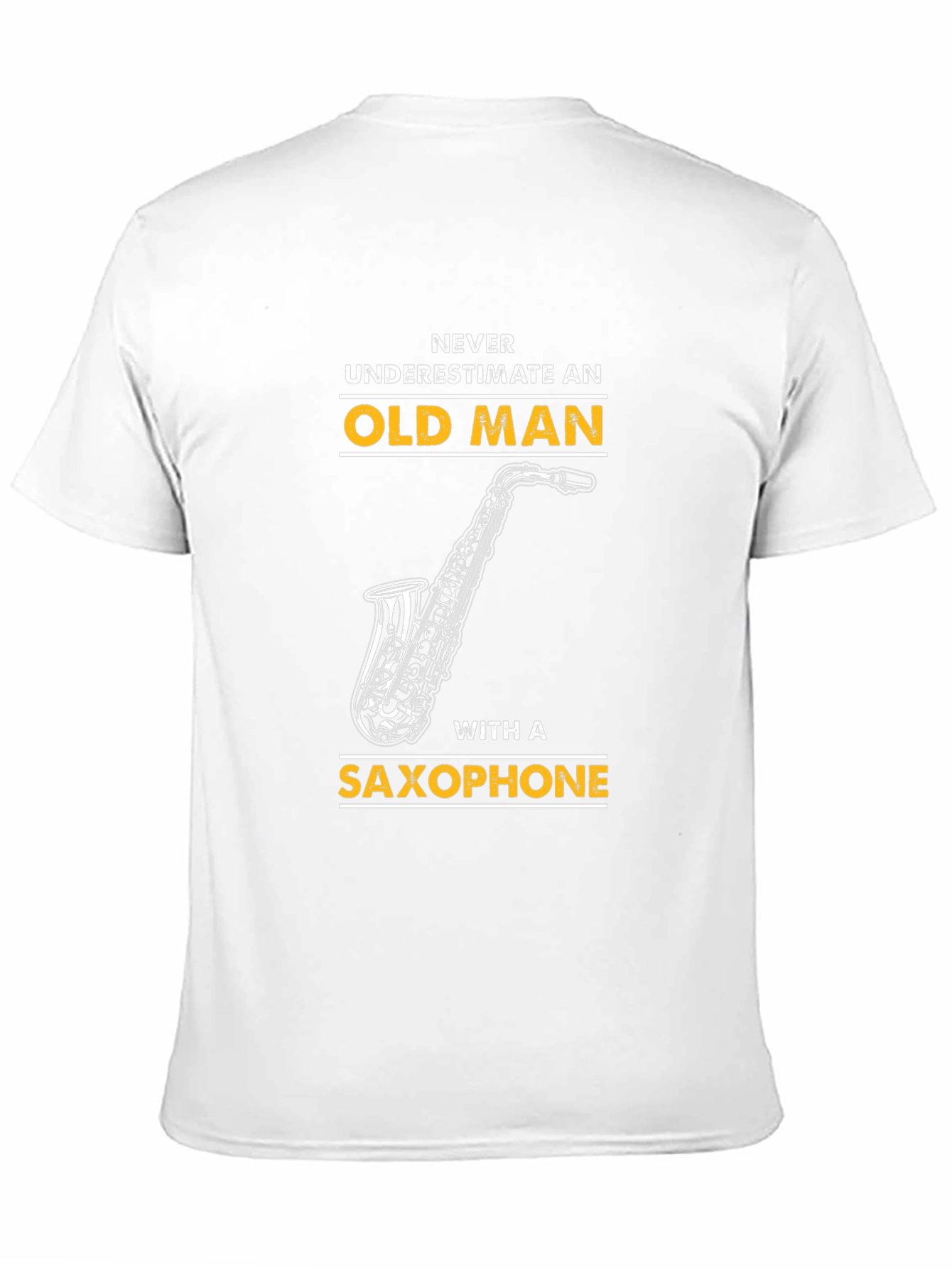 Old Man Saxophone Graphic T-Shirt - Black