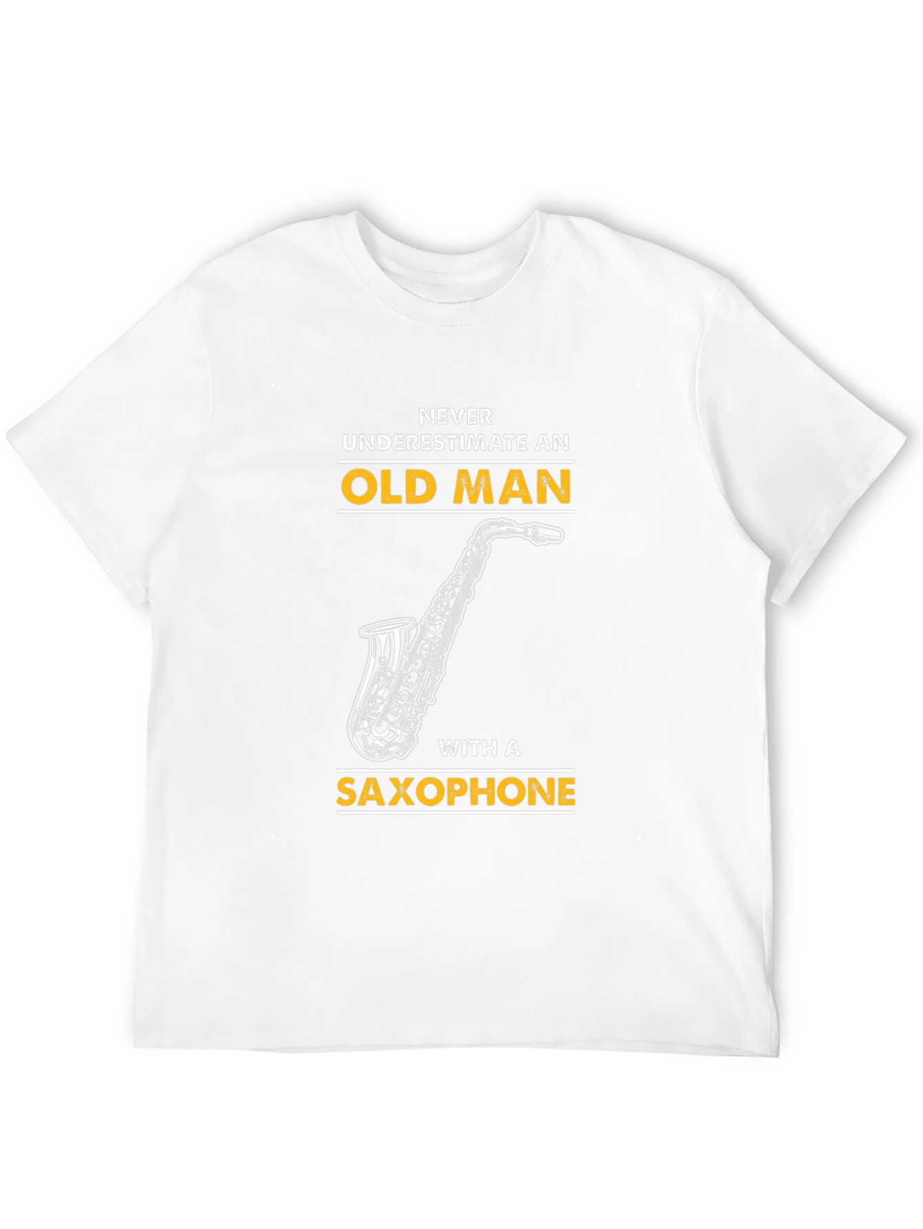 Old Man Saxophone Graphic T-Shirt - Black
