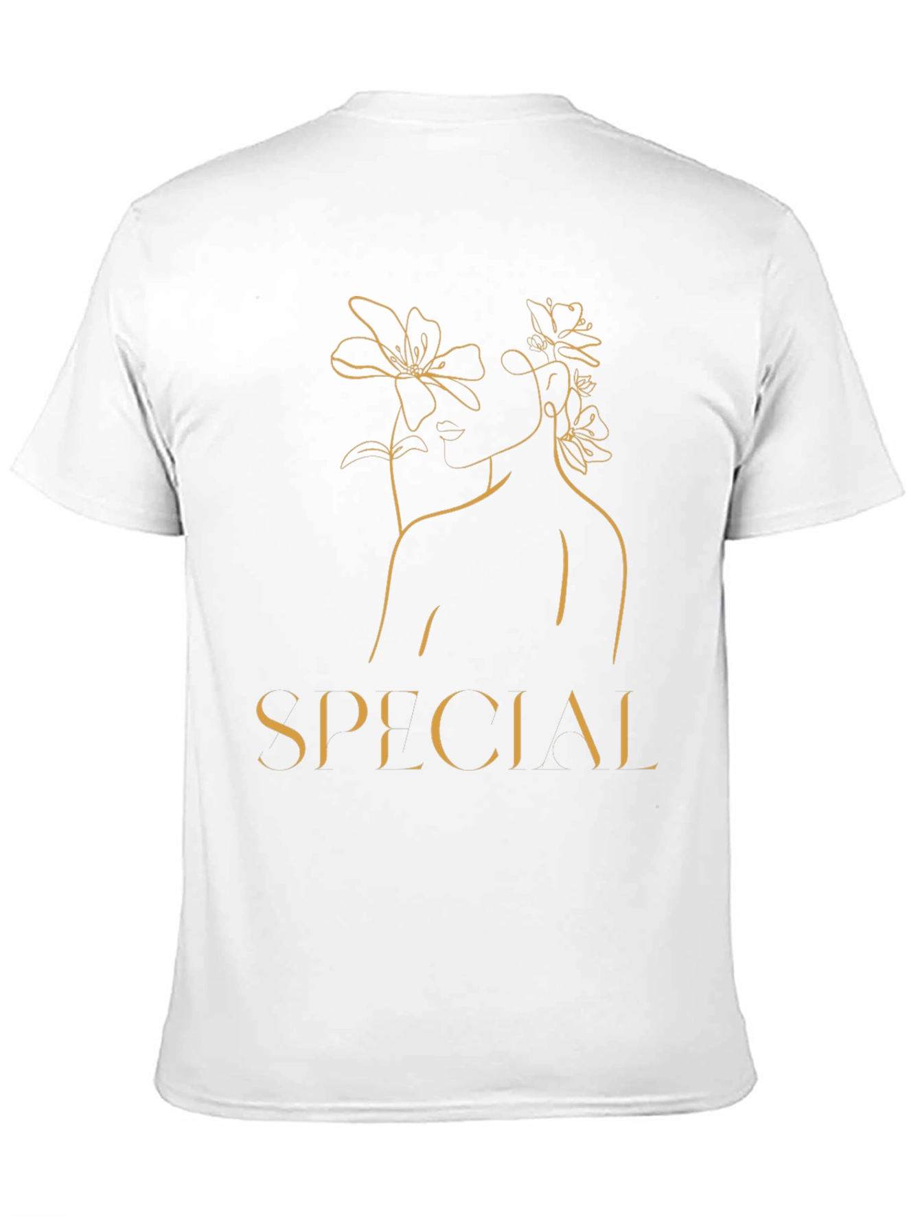 Elegant Woman Line Art Graphic Tee - Black