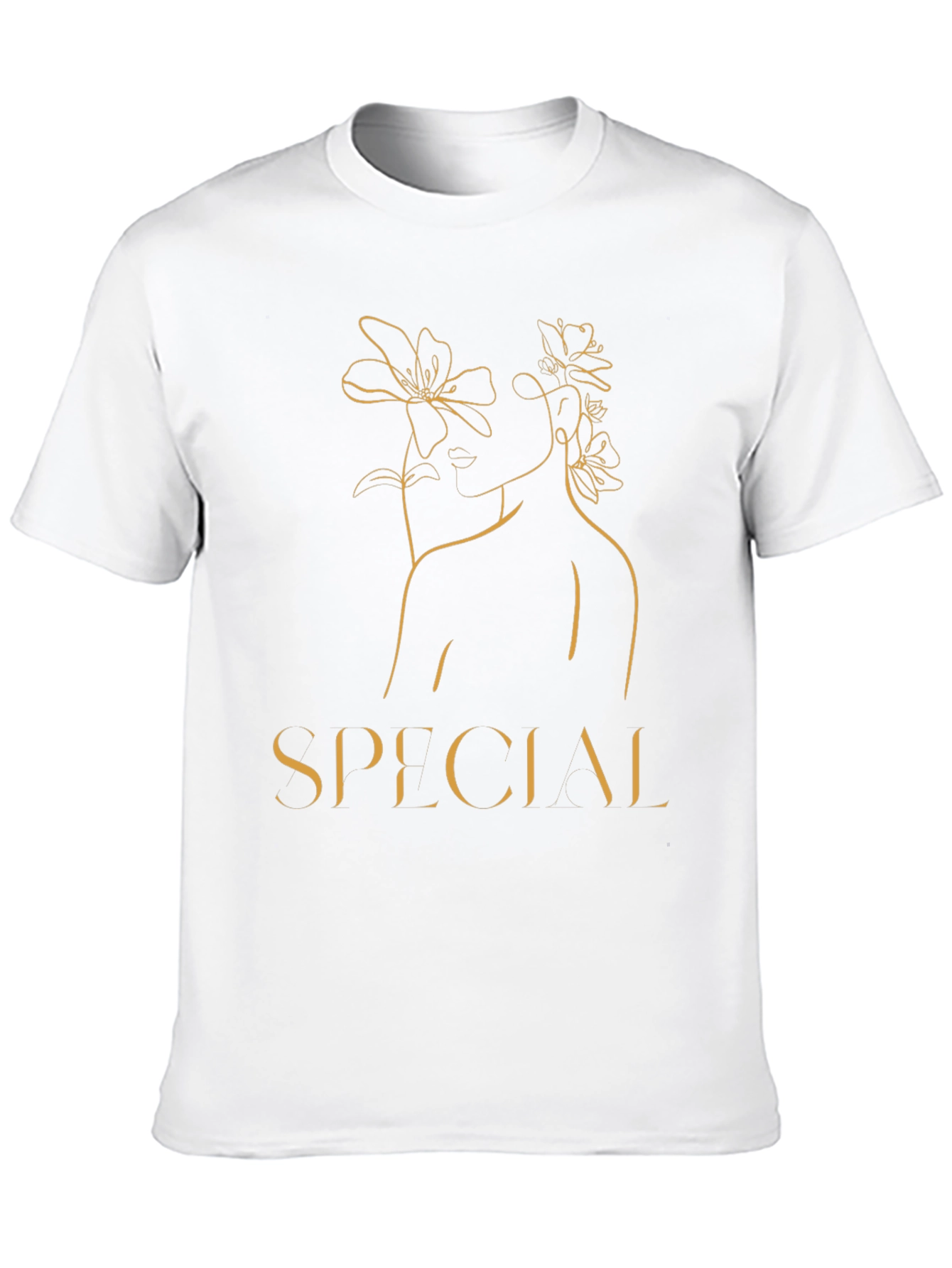 Elegant Woman Line Art Graphic Tee - Black