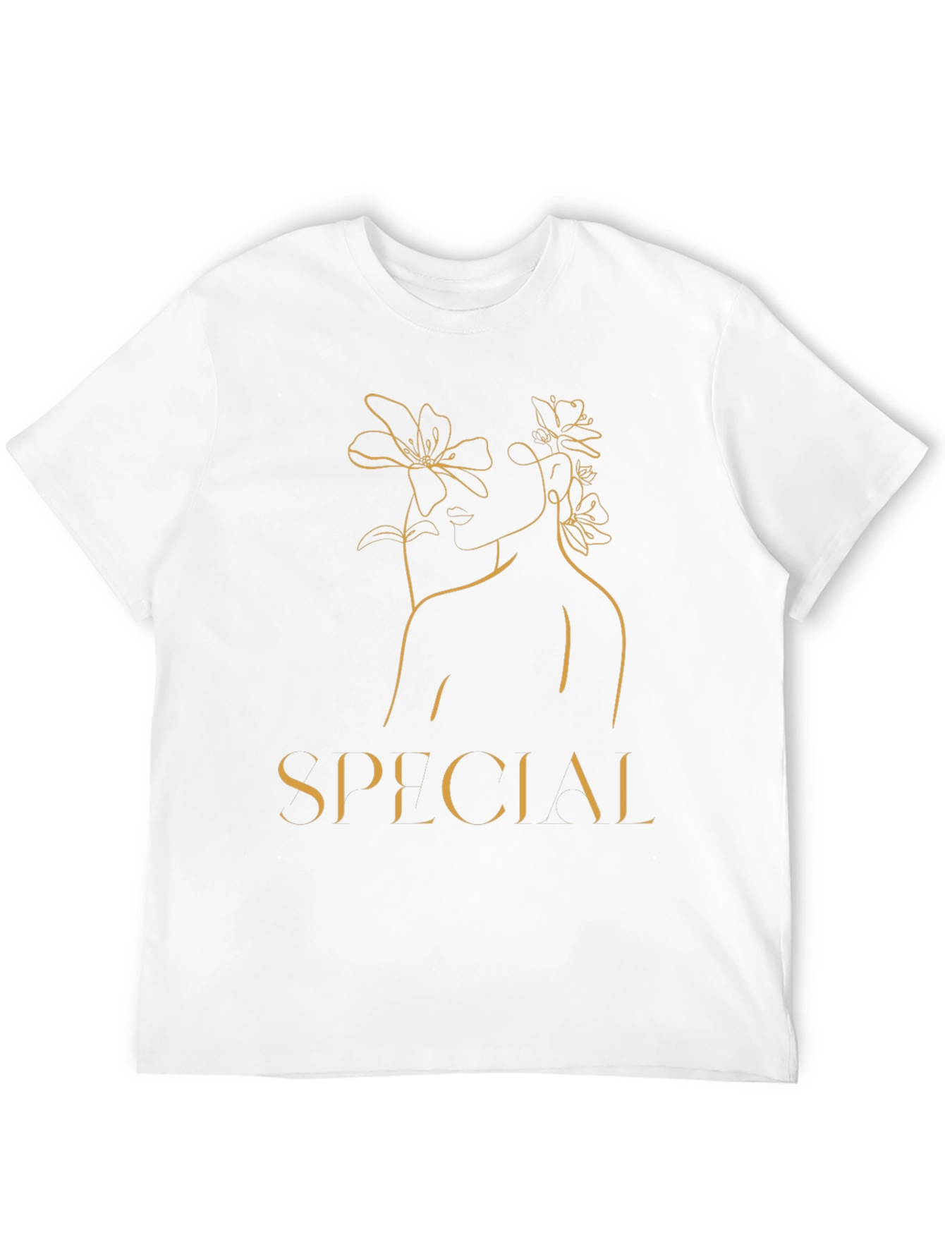 Elegant Woman Line Art Graphic Tee - Black