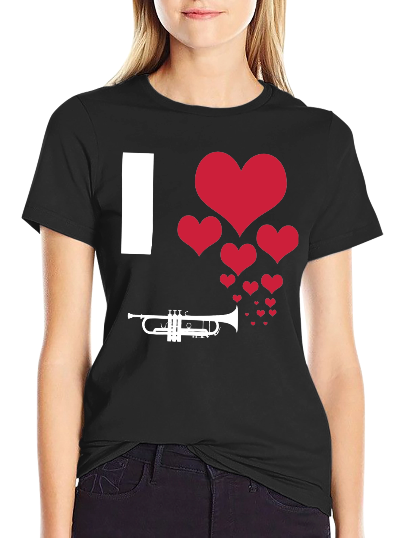 I Love Trumpet Heart Graphic T-Shirt