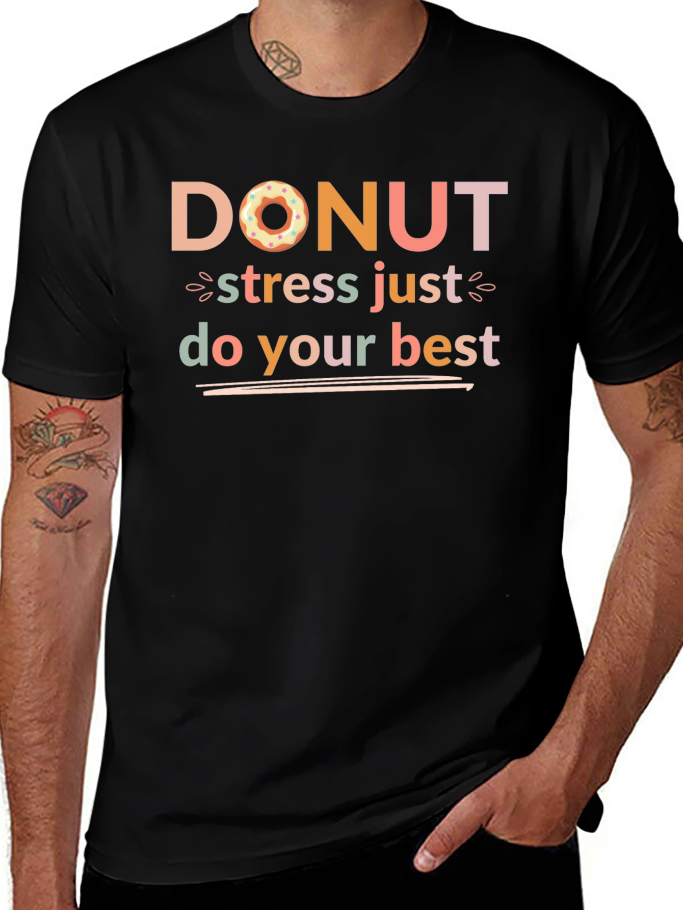 Donut Stress Graphic Tee - Positive Vibes