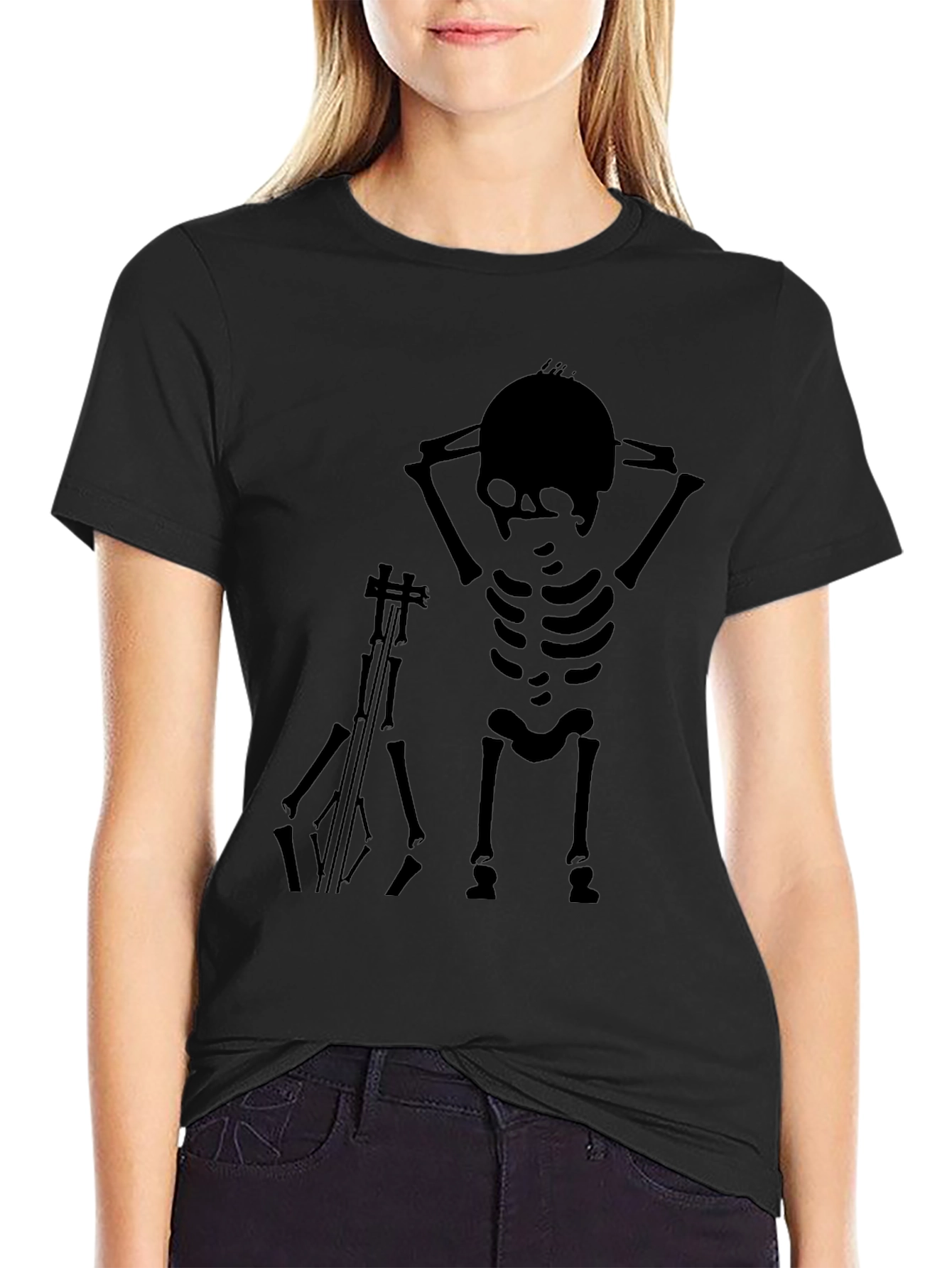 Skeleton Musician Graphic Tee