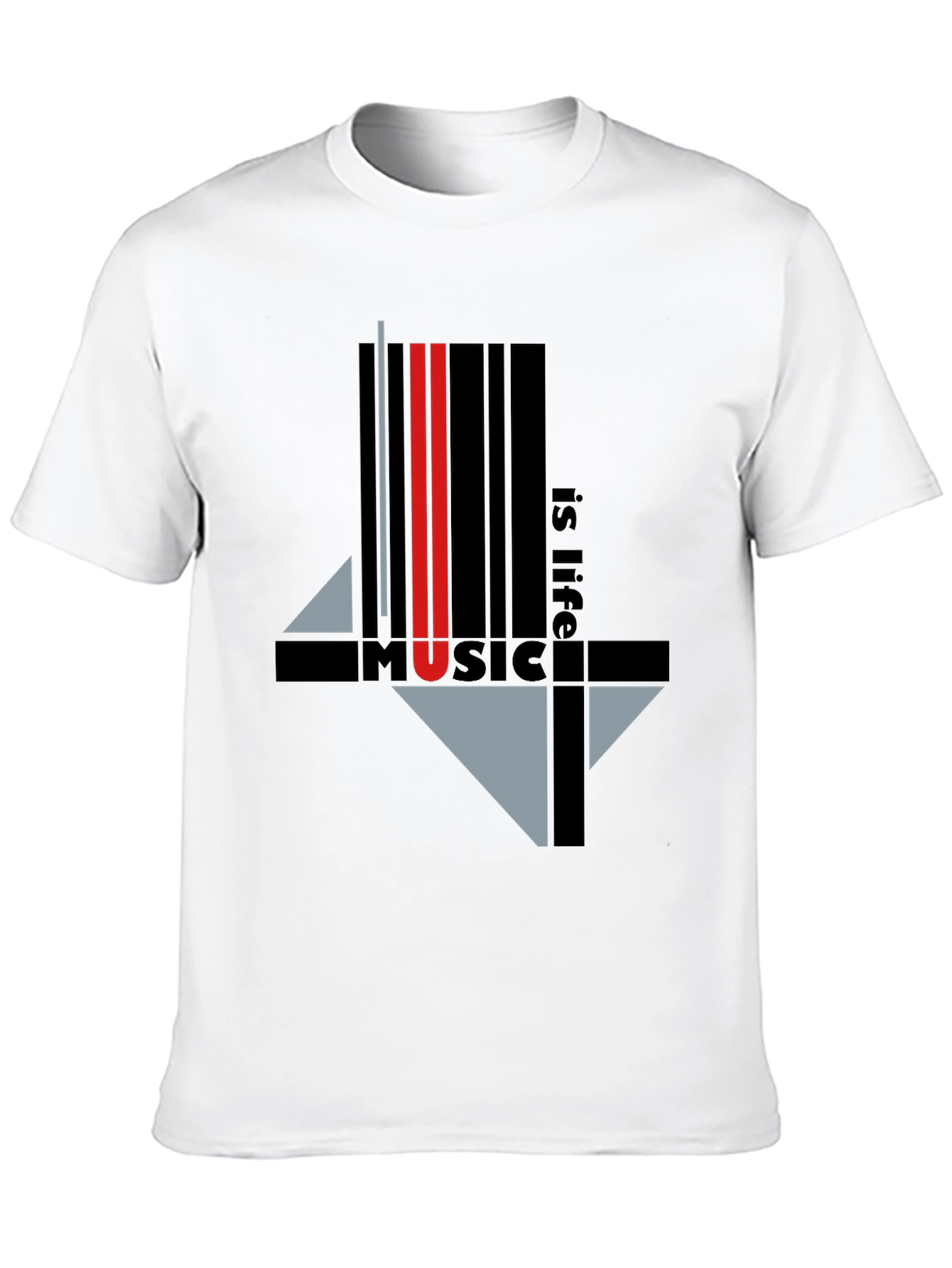 Music is Life Graphic Tee - Black