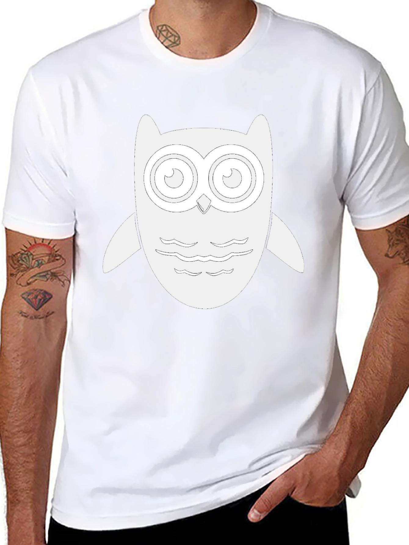 Owl Graphic Tee - Stylish Black T-Shirt