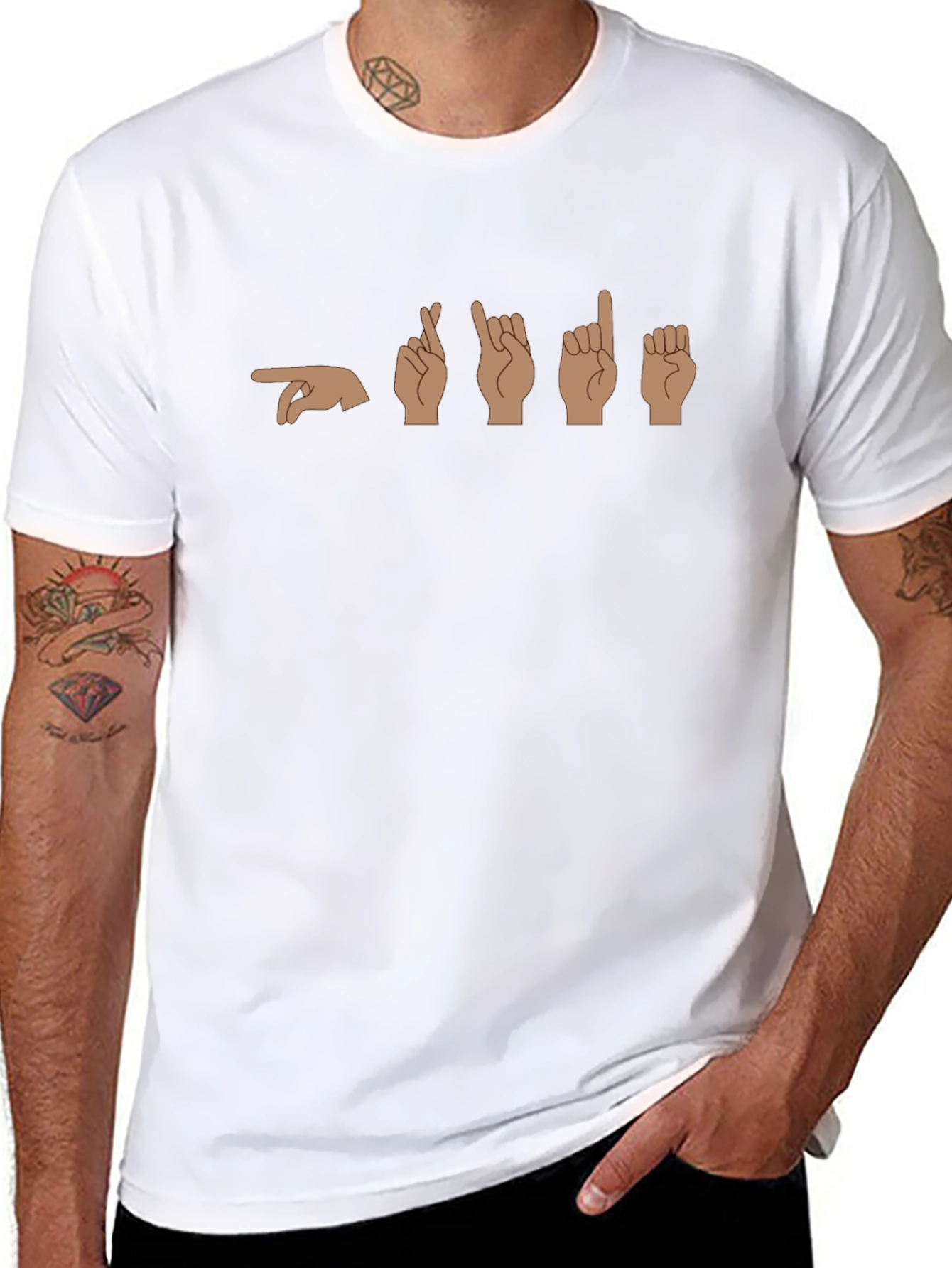 Fingerspelling T-Shirt - Black Cotton Tee