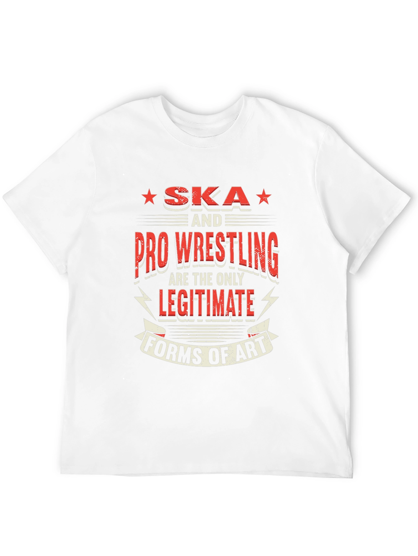 Ska & Pro Wrestling Art Graphic T-Shirt