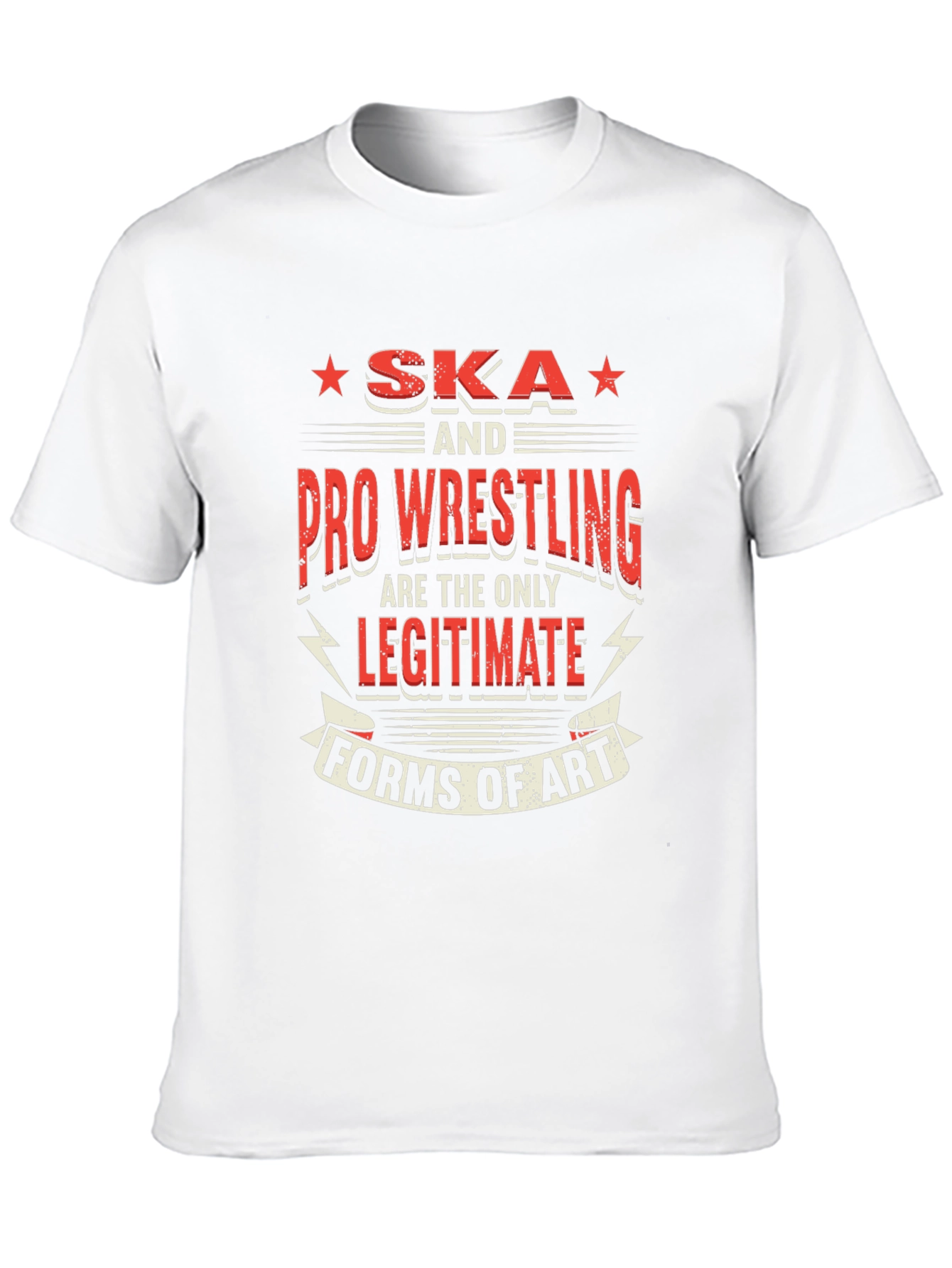 Ska & Pro Wrestling Art Graphic T-Shirt