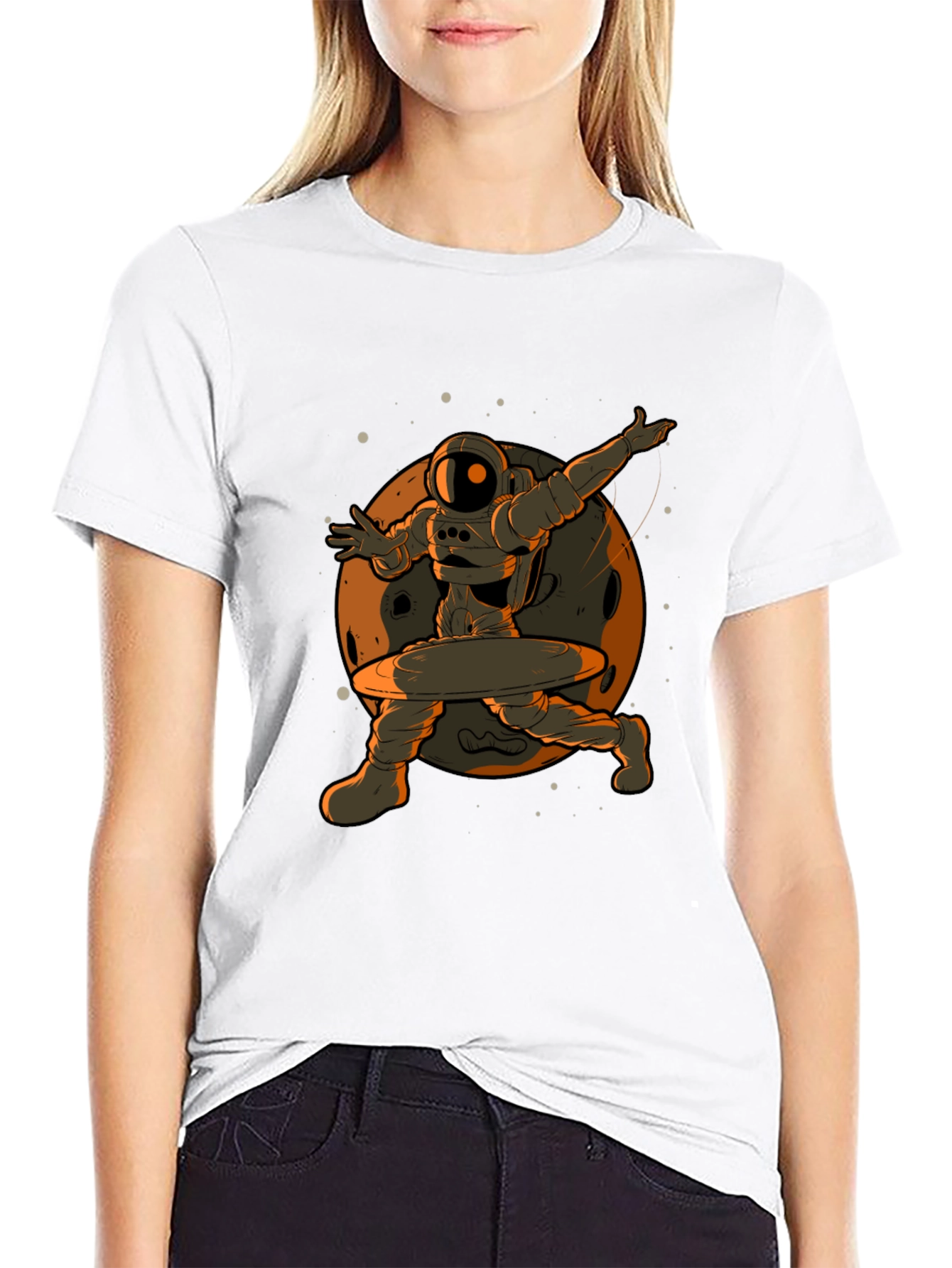 Astronaut Hula Hoop T-Shirt - Black Graphic Tee