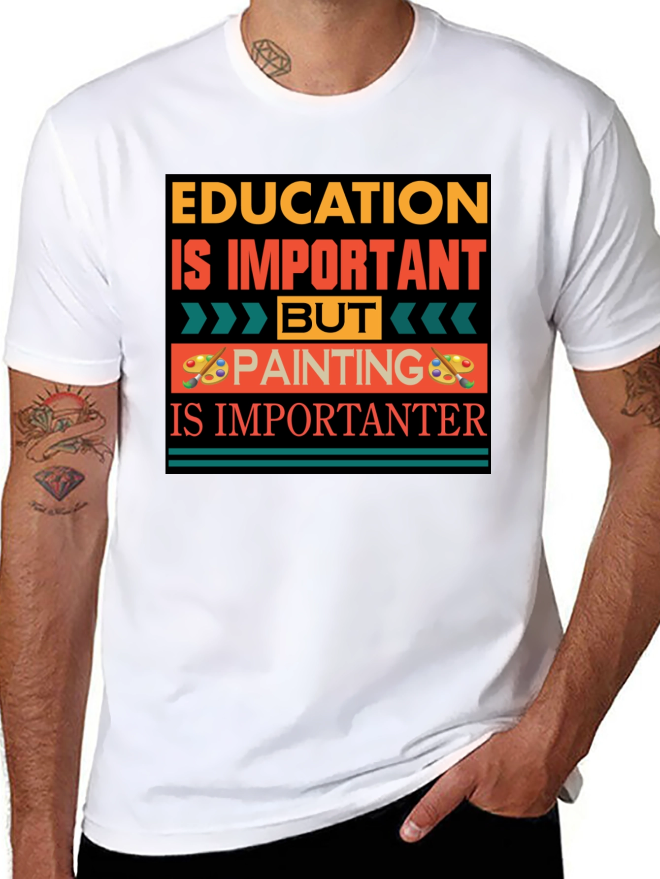 Education vs Painting Graphic Tee