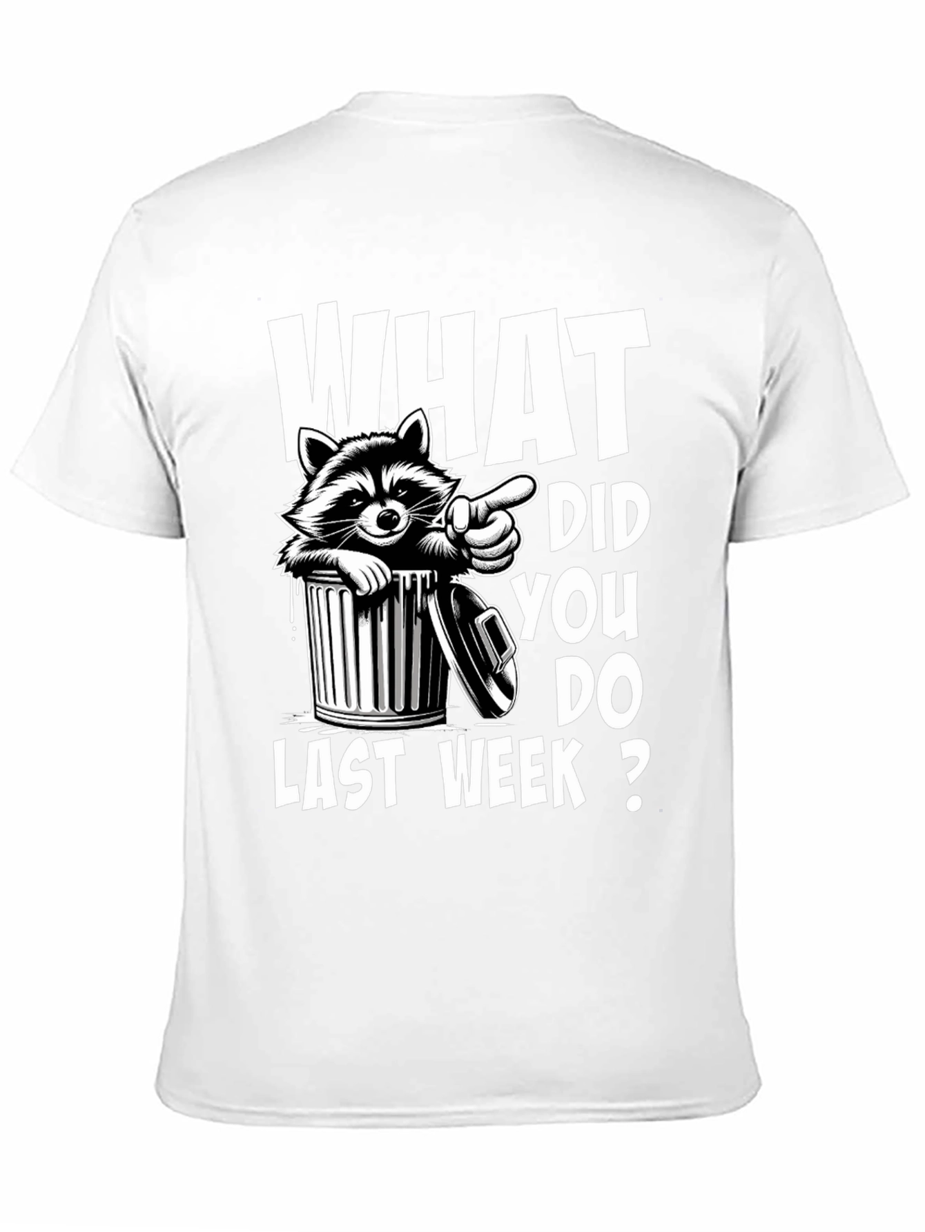 Raccoon What Did You Do Last Week? T-Shirt