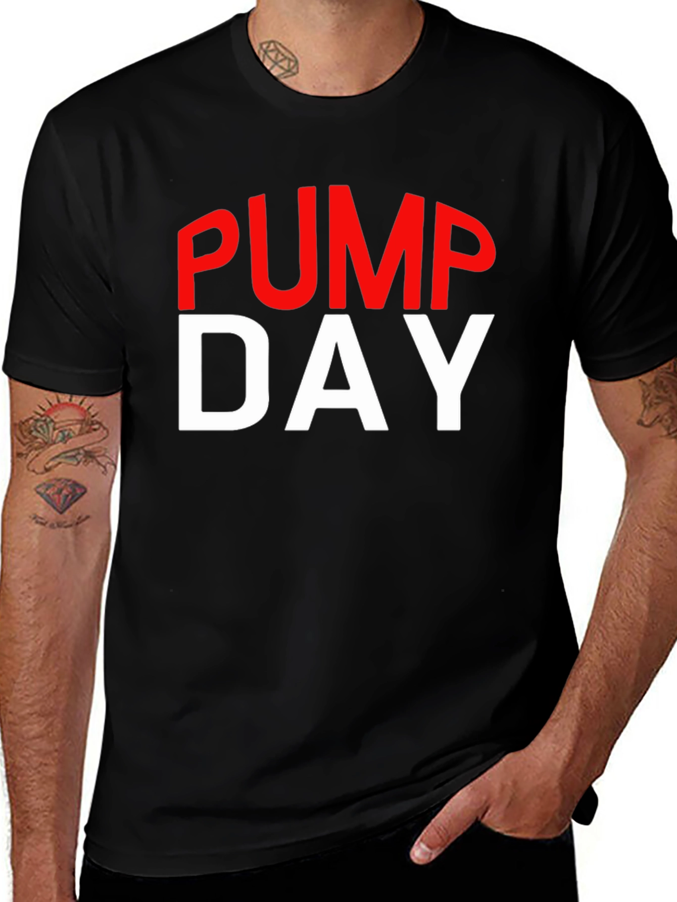 Pump Day Graphic Tee - Black Cotton Gym Shirt