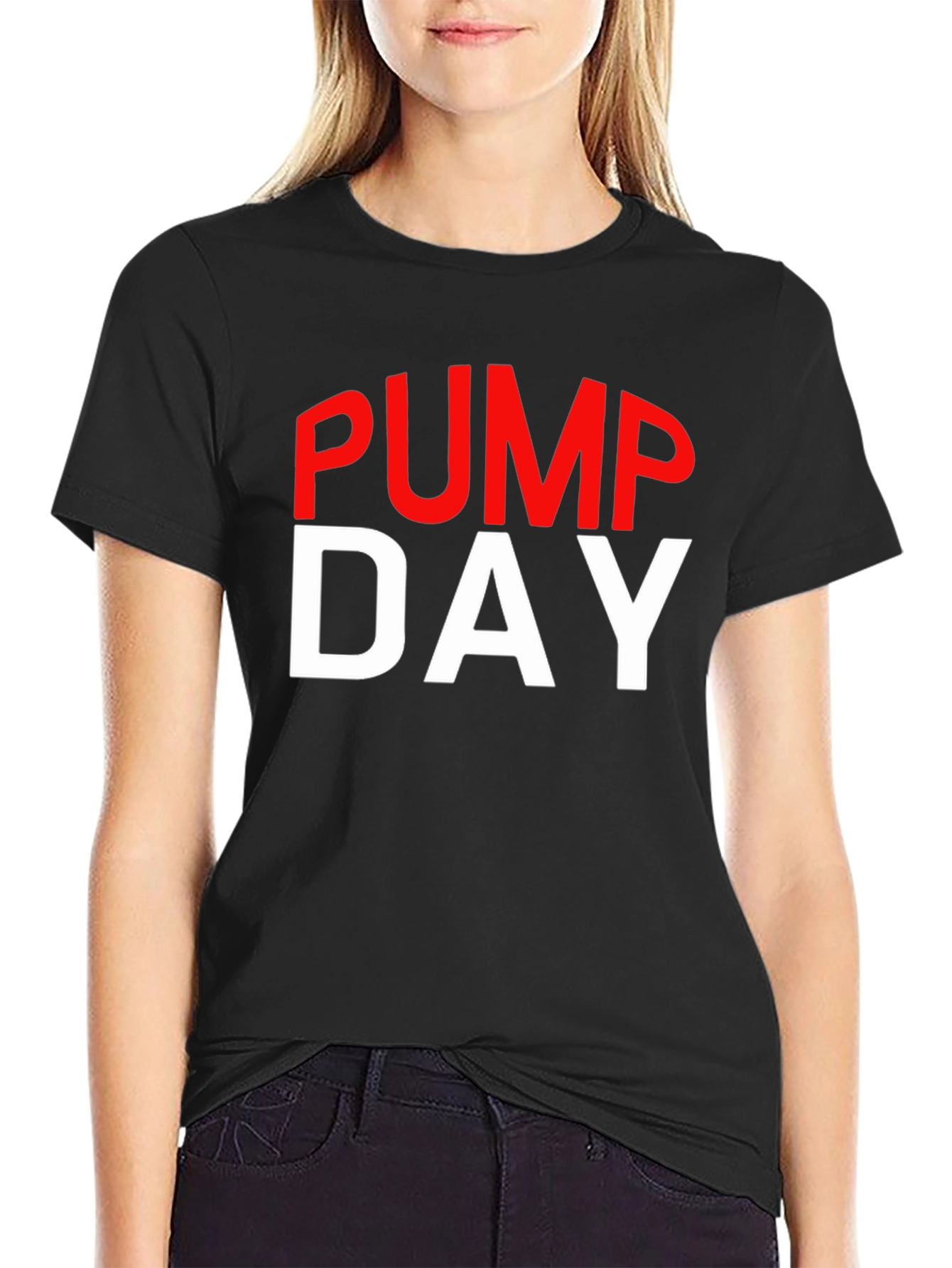 Pump Day Graphic Tee - Black Cotton Gym Shirt