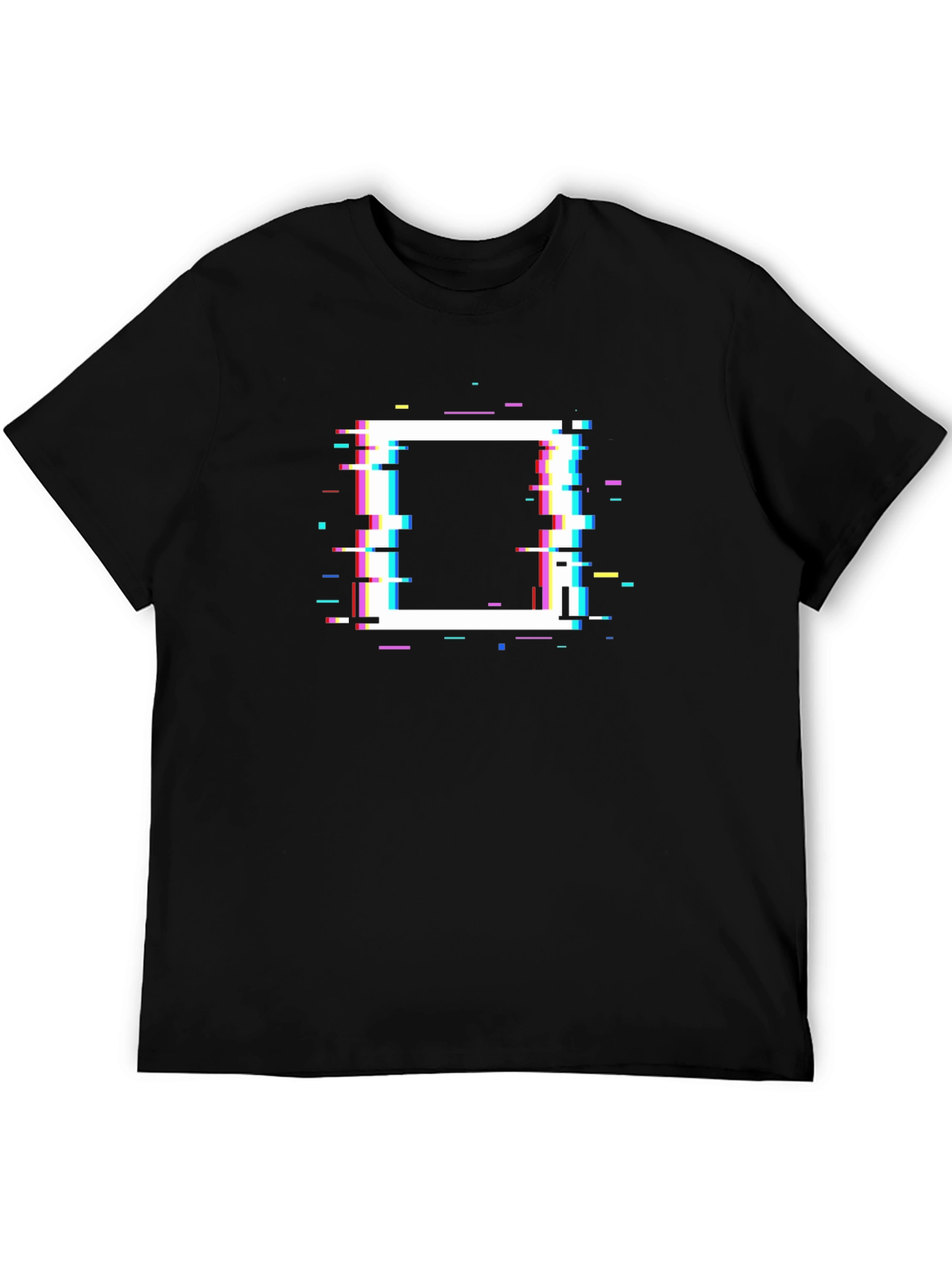 Glitch Square Graphic T-Shirt - Modern Casual Tee