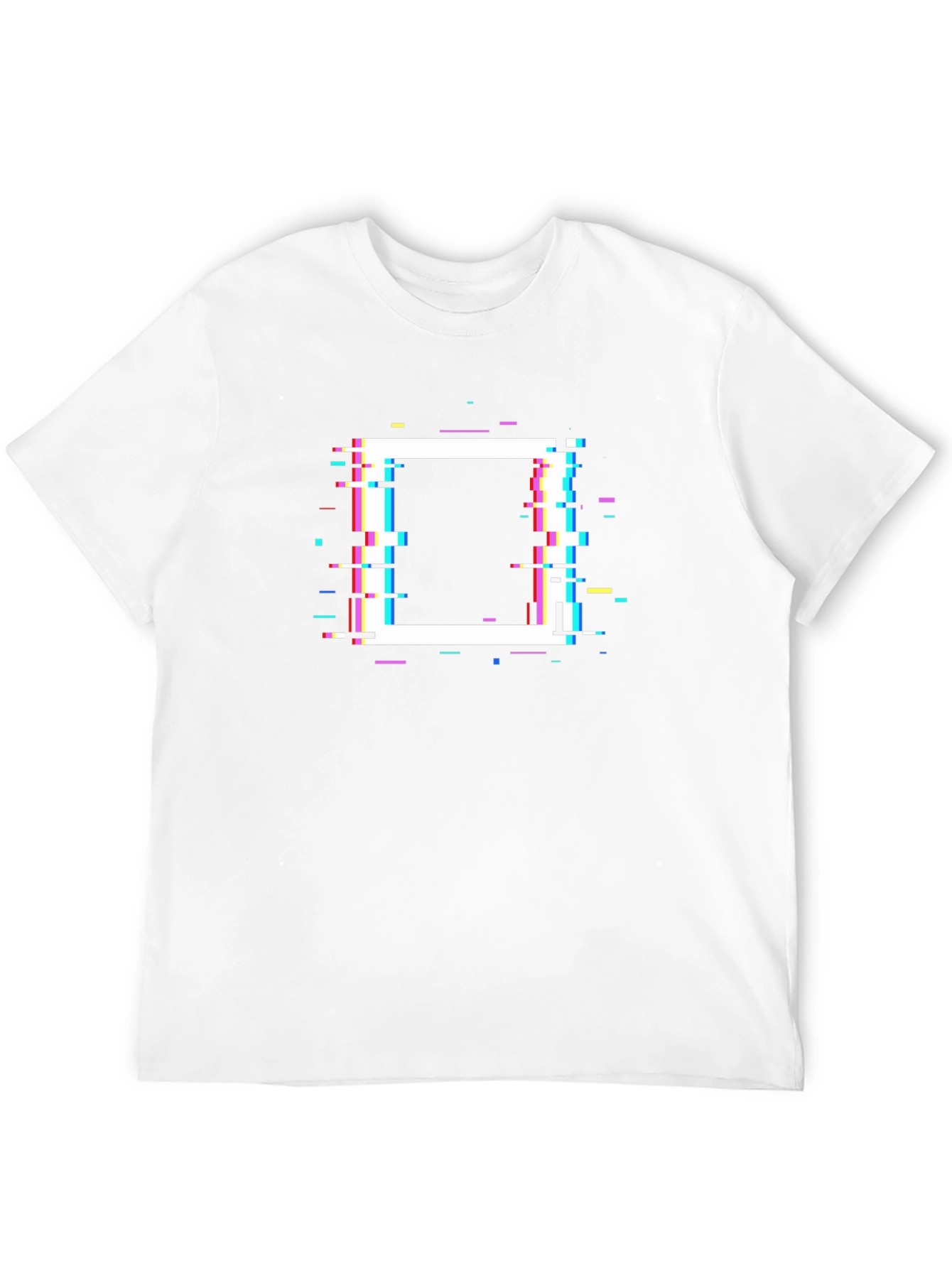 Glitch Square Graphic T-Shirt - Modern Casual Tee