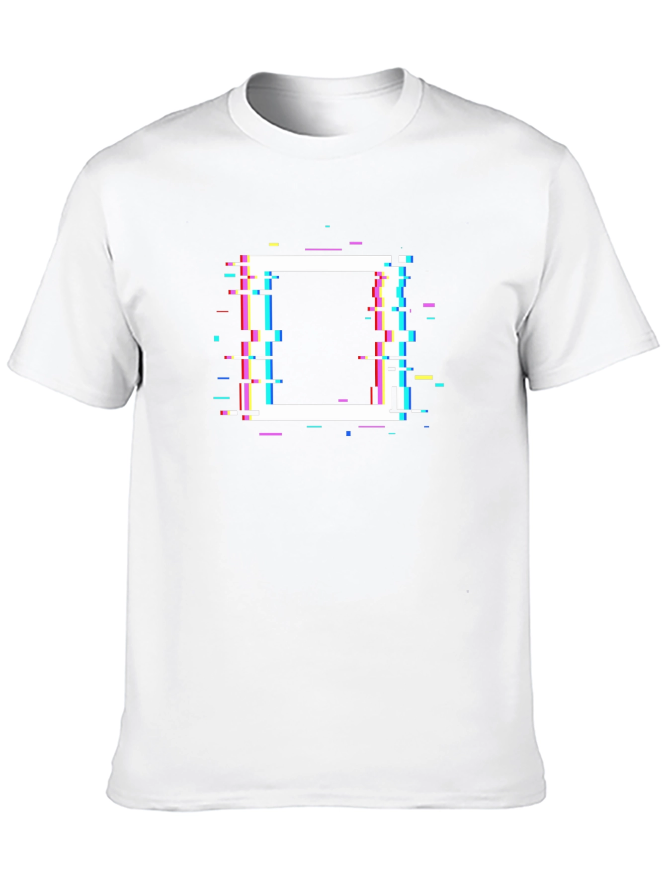 Glitch Square Graphic T-Shirt - Modern Casual Tee