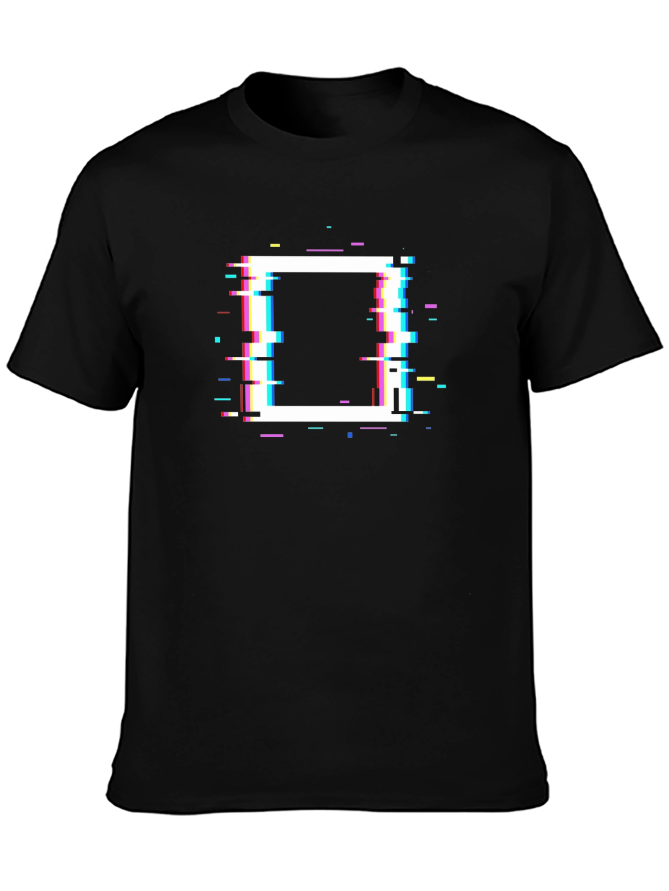 Glitch Square Graphic T-Shirt - Modern Casual Tee