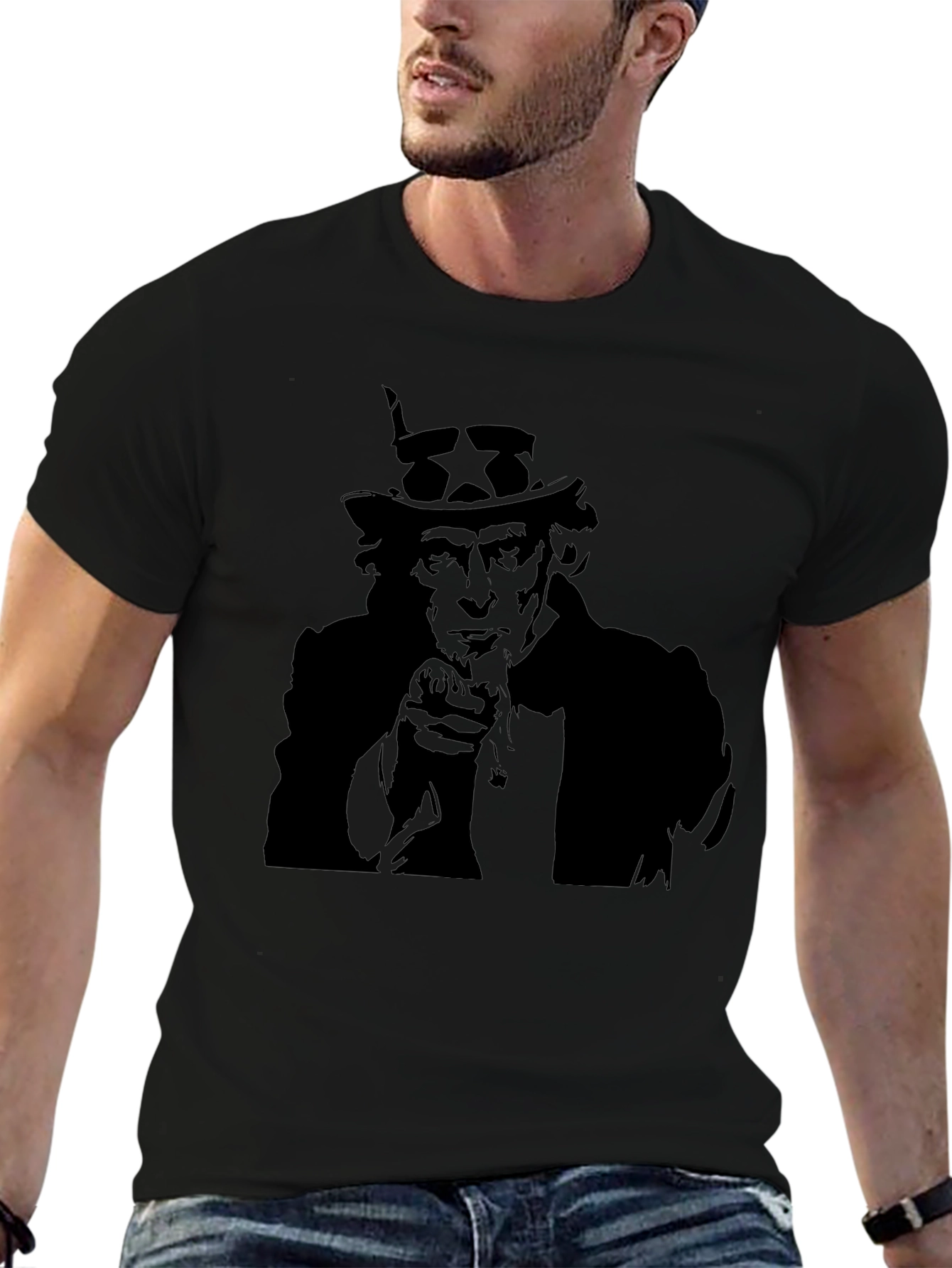 Uncle Sam I Want You Black T-Shirt