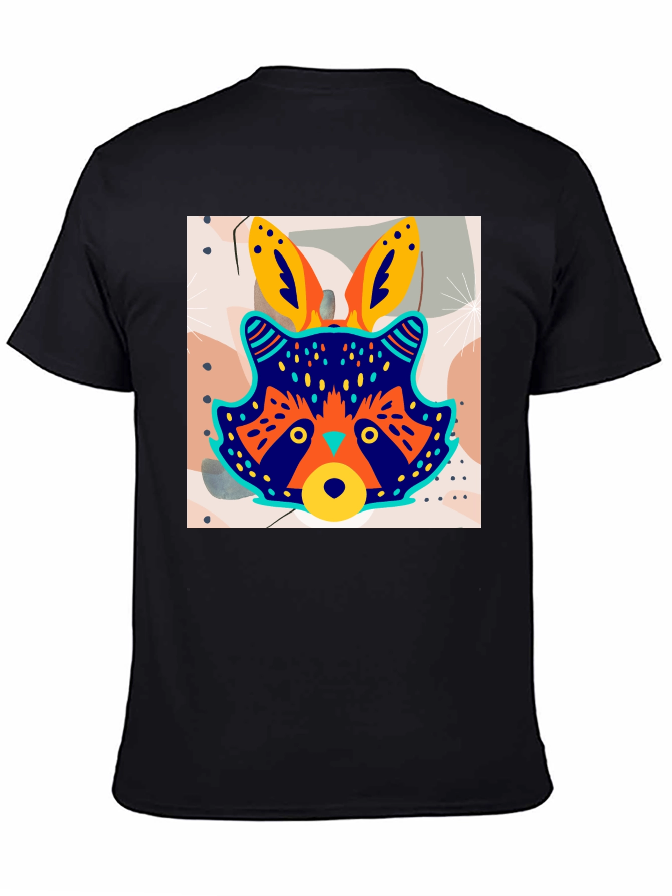 Funky Raccoon Graphic Tee - Stylish Mens Black T-Shirt