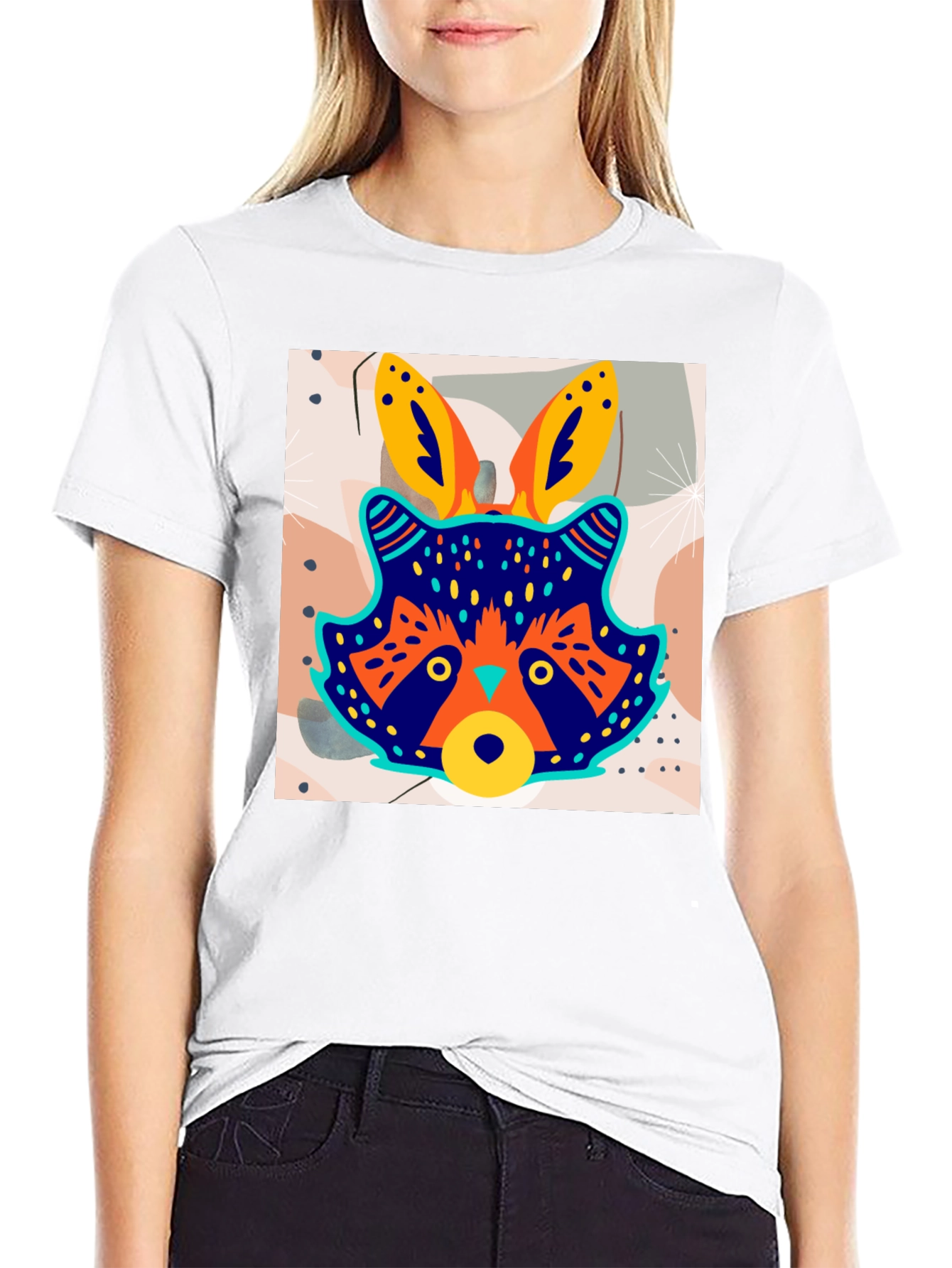 Funky Raccoon Graphic Tee - Stylish Mens Black T-Shirt