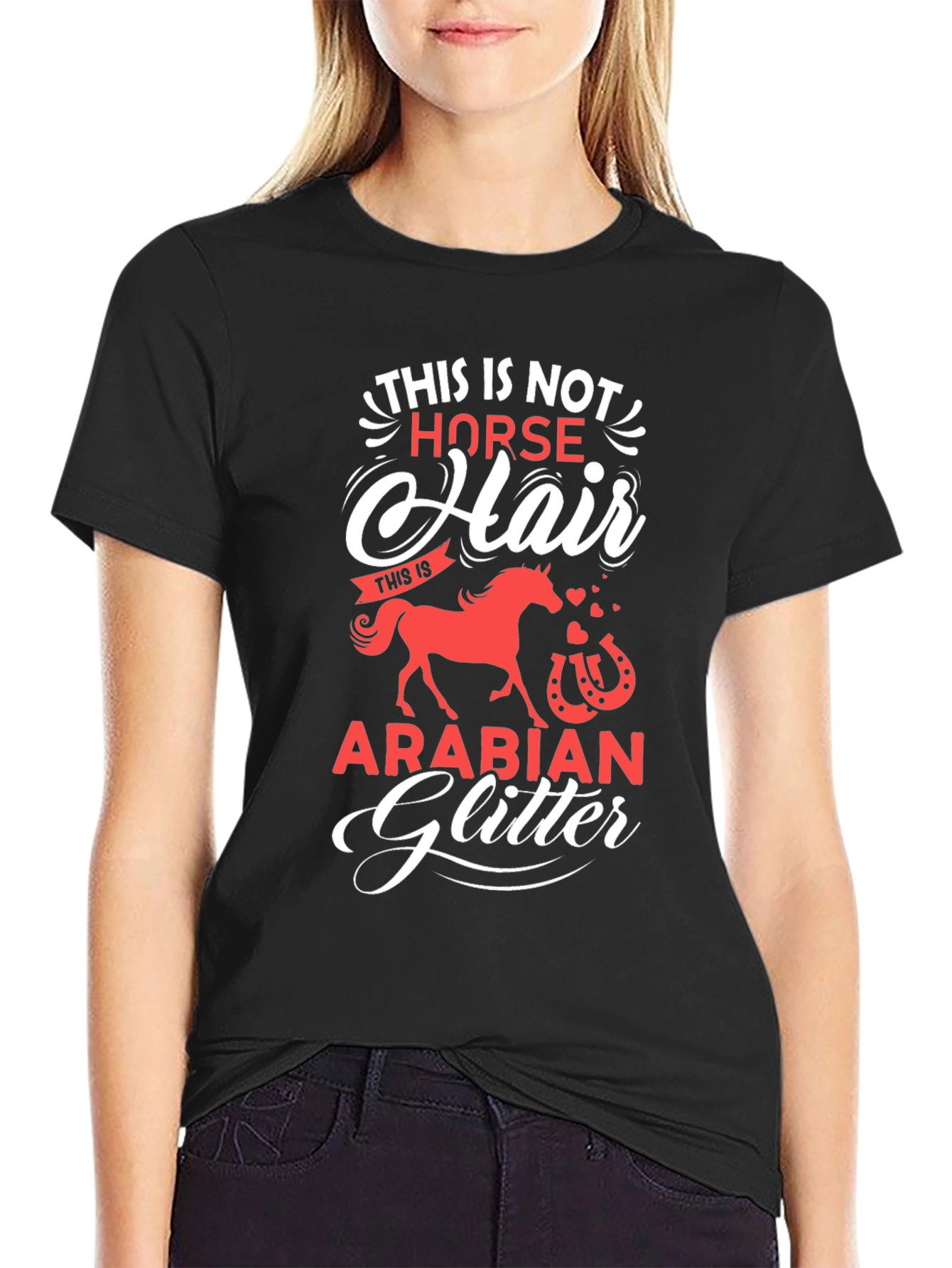 Funny Arabian Horse Glitter T-Shirt