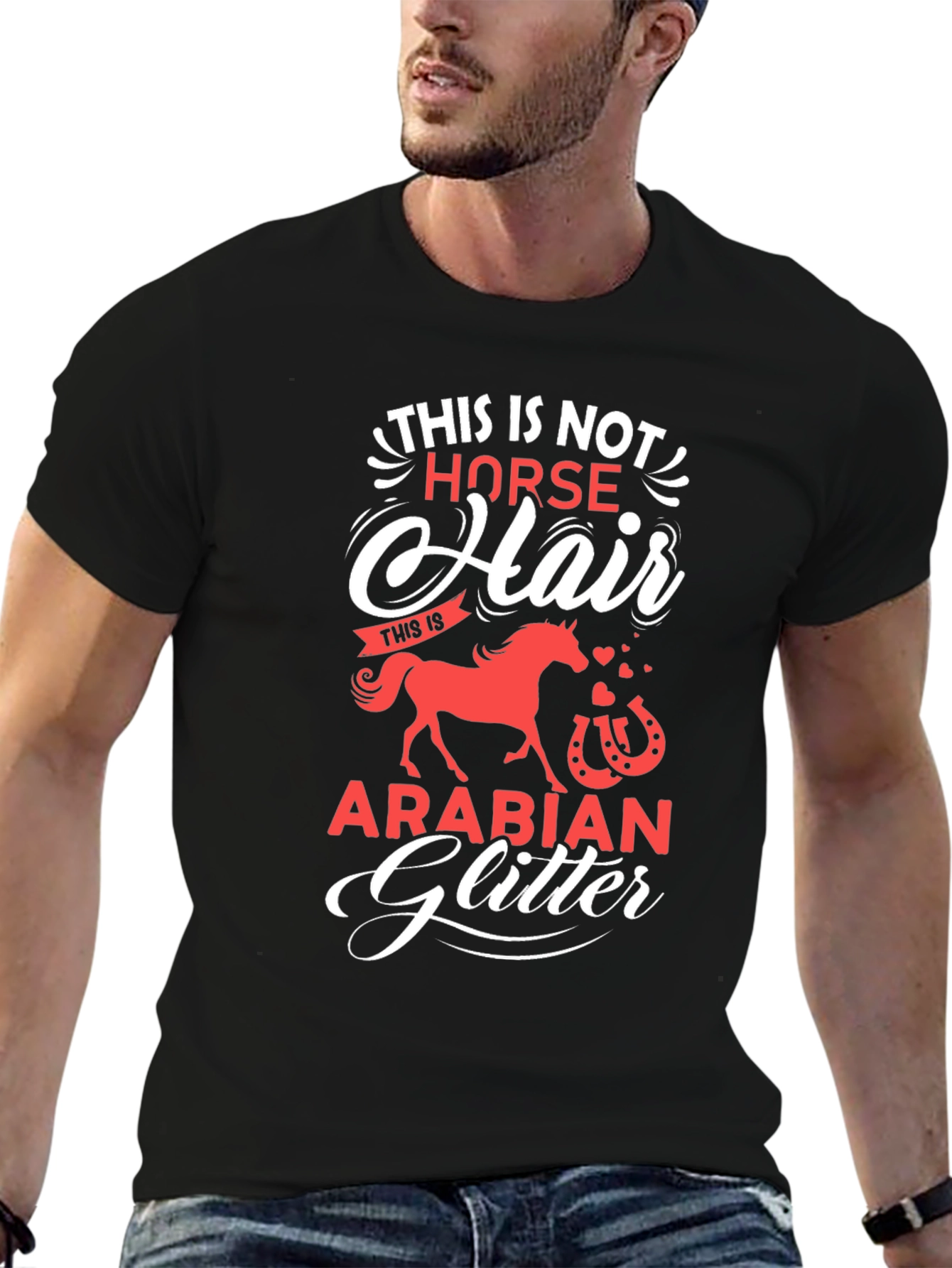 Funny Arabian Horse Glitter T-Shirt