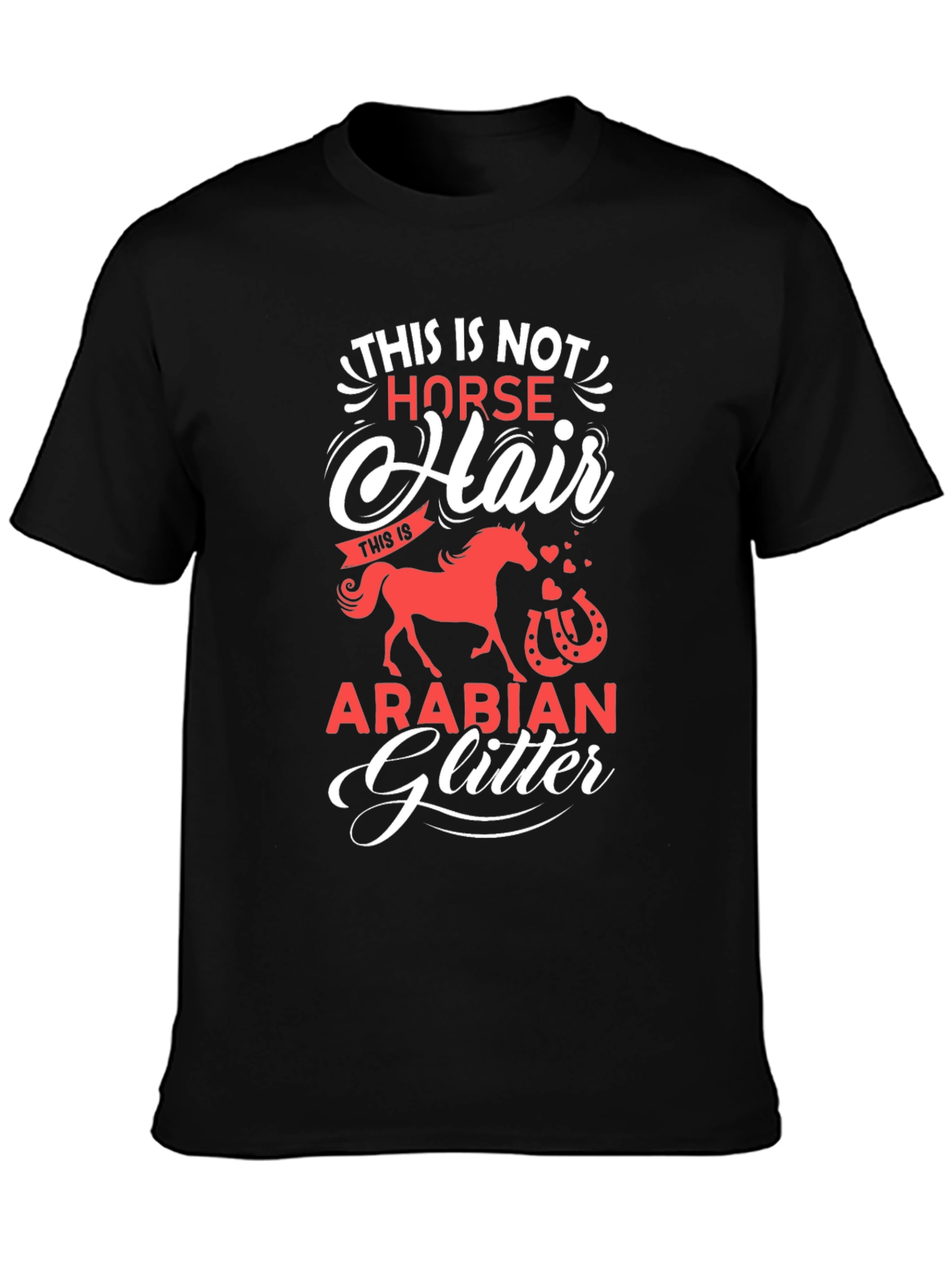 Funny Arabian Horse Glitter T-Shirt