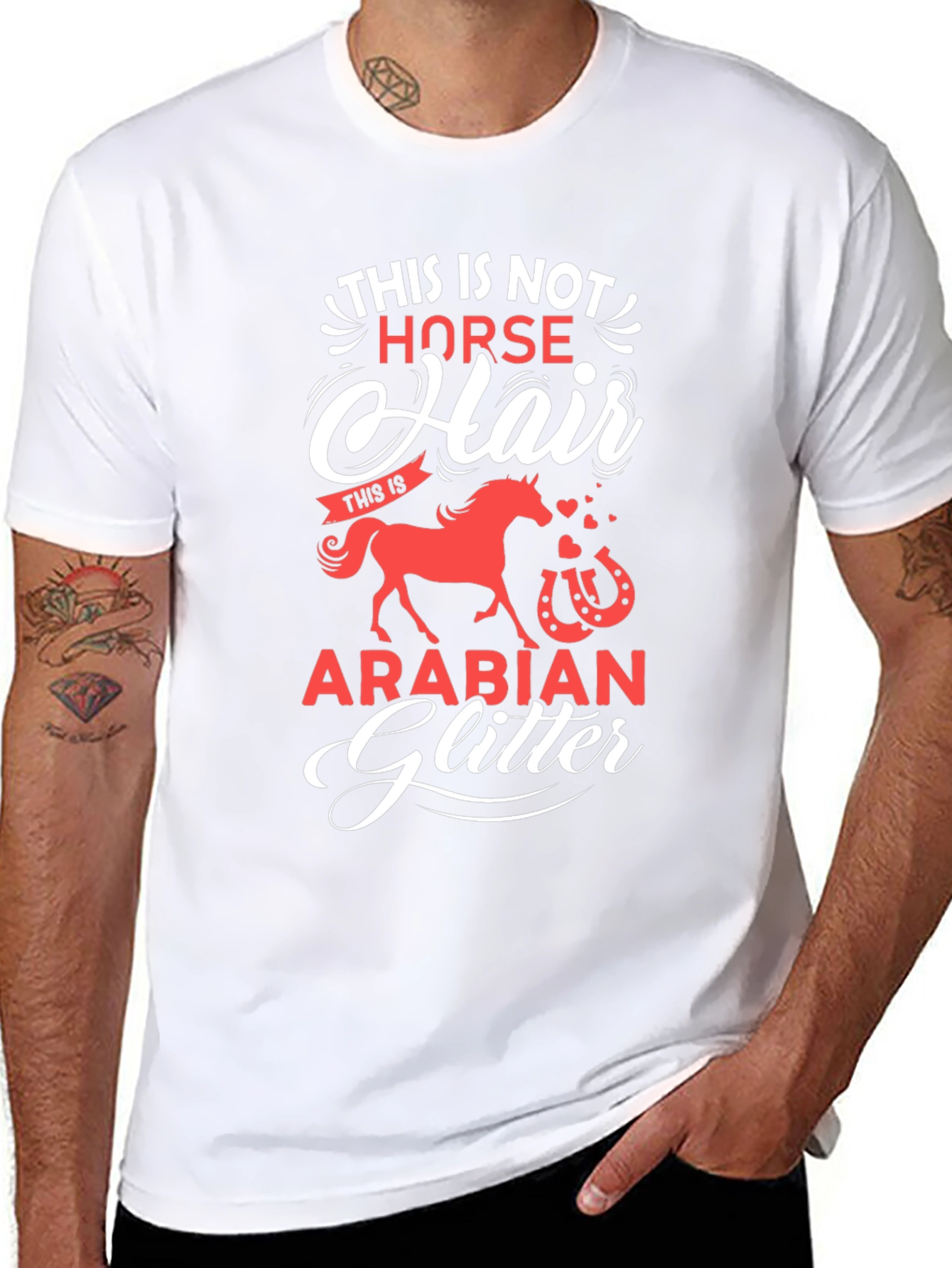 Funny Arabian Horse Glitter T-Shirt