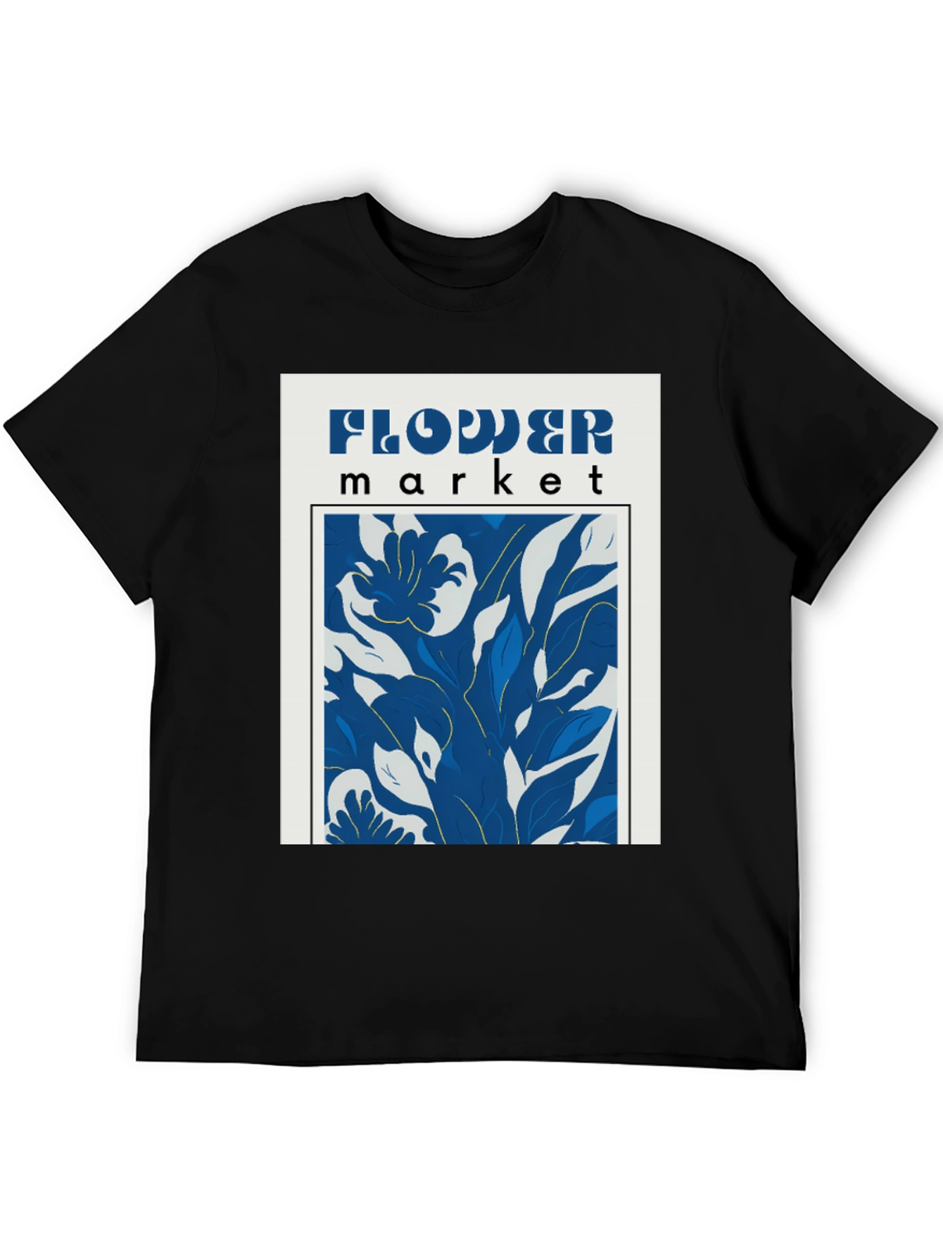 Flower Market Graphic Print Black T-Shirt