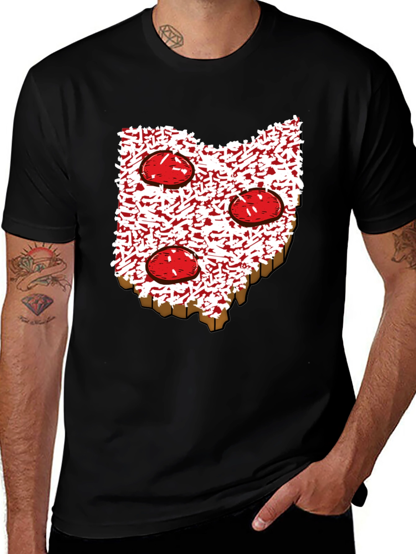 Ohio Pizza T-Shirt - State Pride Foodie Tee