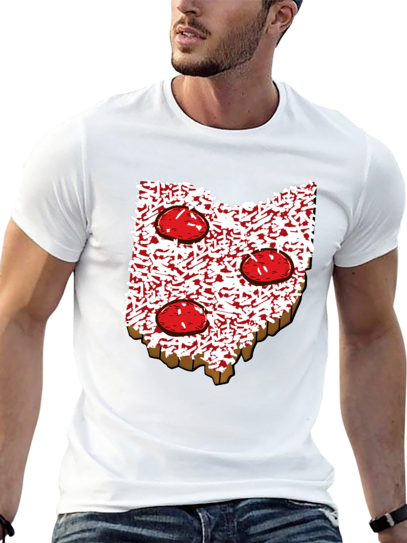 Ohio Pizza T-Shirt - State Pride Foodie Tee