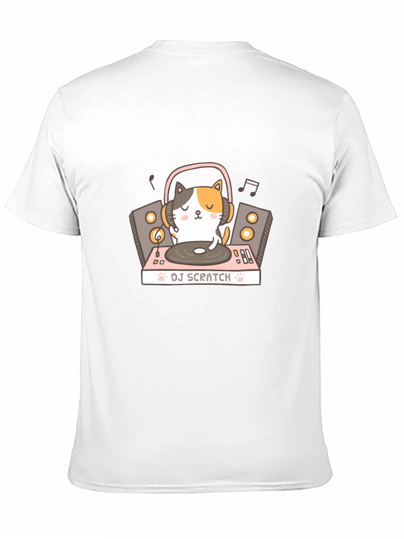 DJ Cat Scratch T-Shirt - Black Cotton Tee