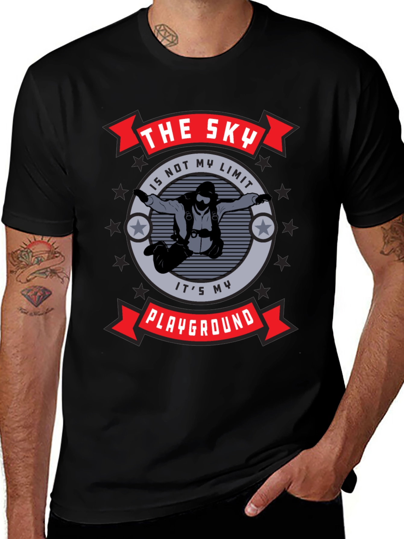 The Sky Is My Playground T-Shirt Black