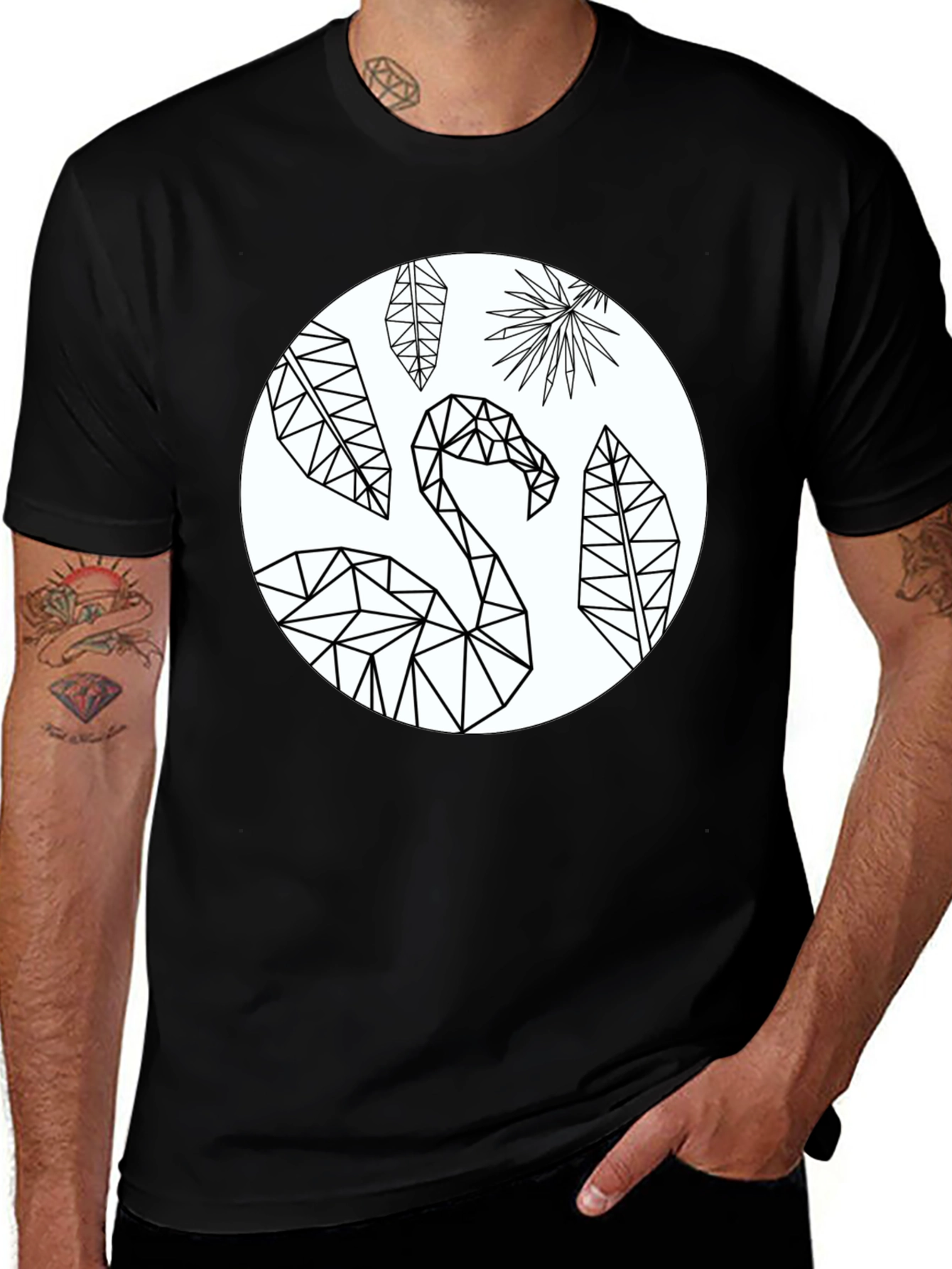 Geometric Flamingo Graphic Tee