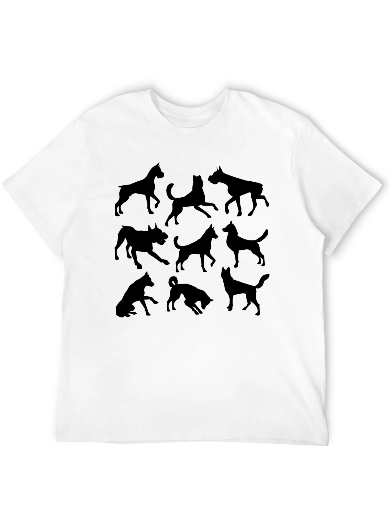 Dog Silhouettes Black Graphic Tee