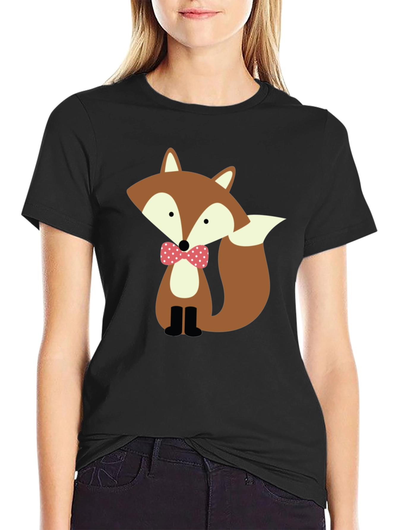 Fox Bowtie Graphic Tee - Stylish Casual Wear